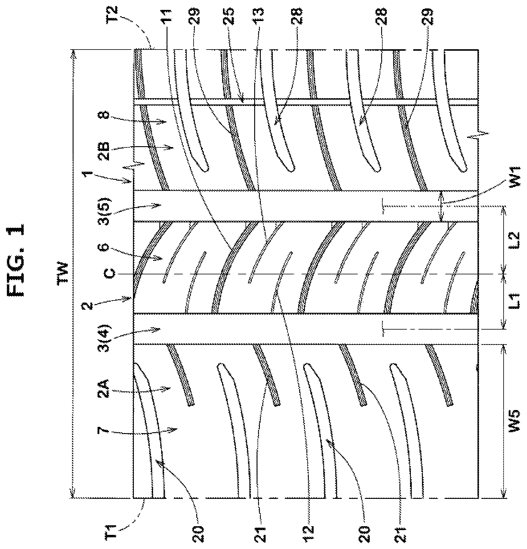 Patent US11772430 Figure 1 – Tire