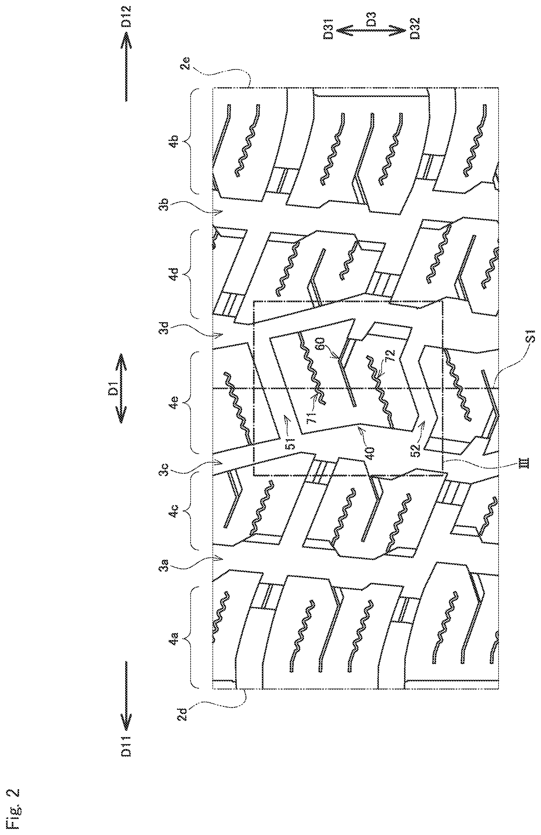 Patent US11772431 Figure 2 – Pneumatic tire