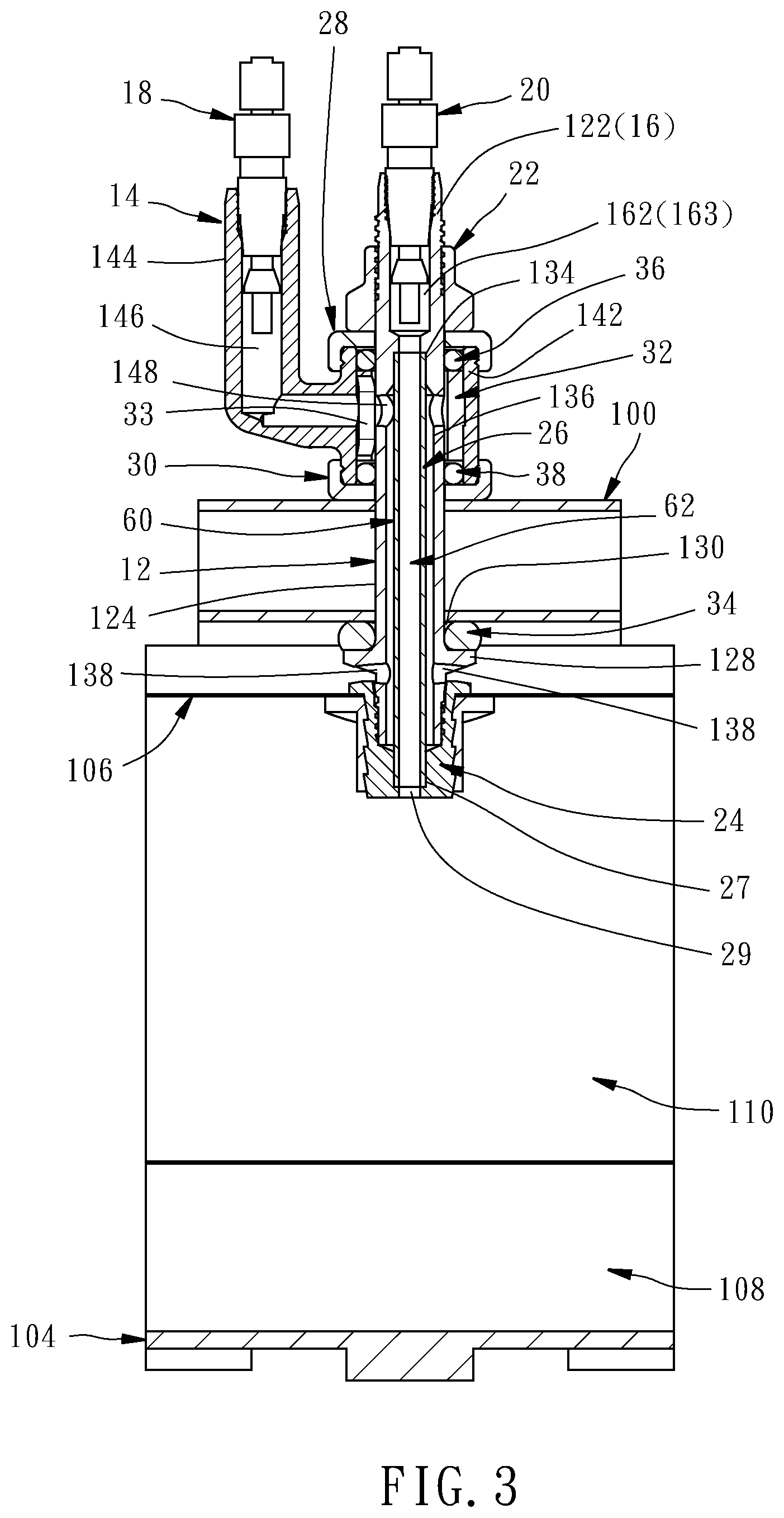 Patent US11772435 Figure 3 – Valve assembly for tires