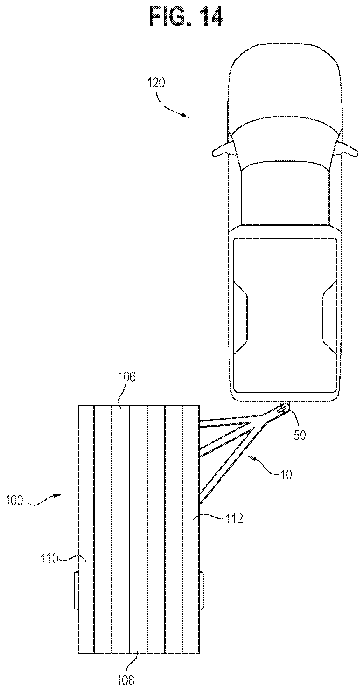Patent US11772436 Figure 6 – Trailer hitch configuration with integrated floor tilt frame