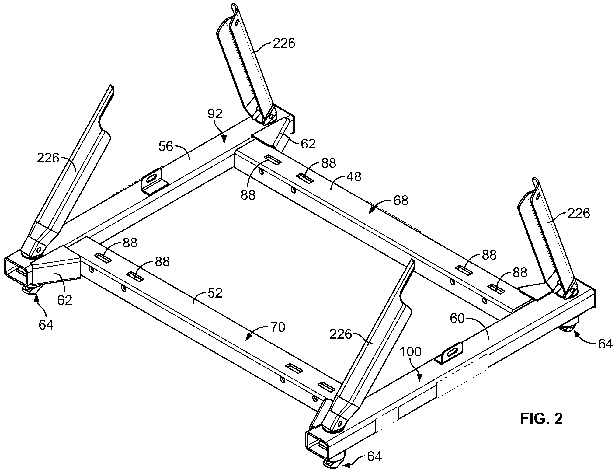 Patent US11772437 Figure 2 – Fifth wheel hitch mounting system