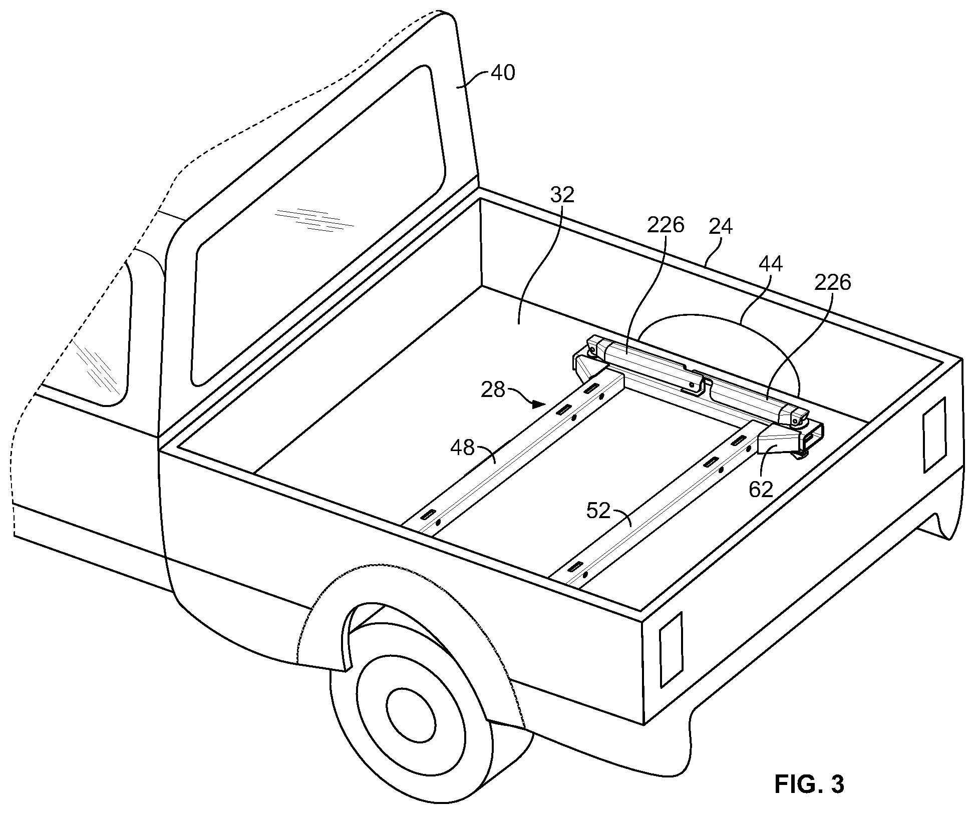 Patent US11772437 Figure 3 – Fifth wheel hitch mounting system