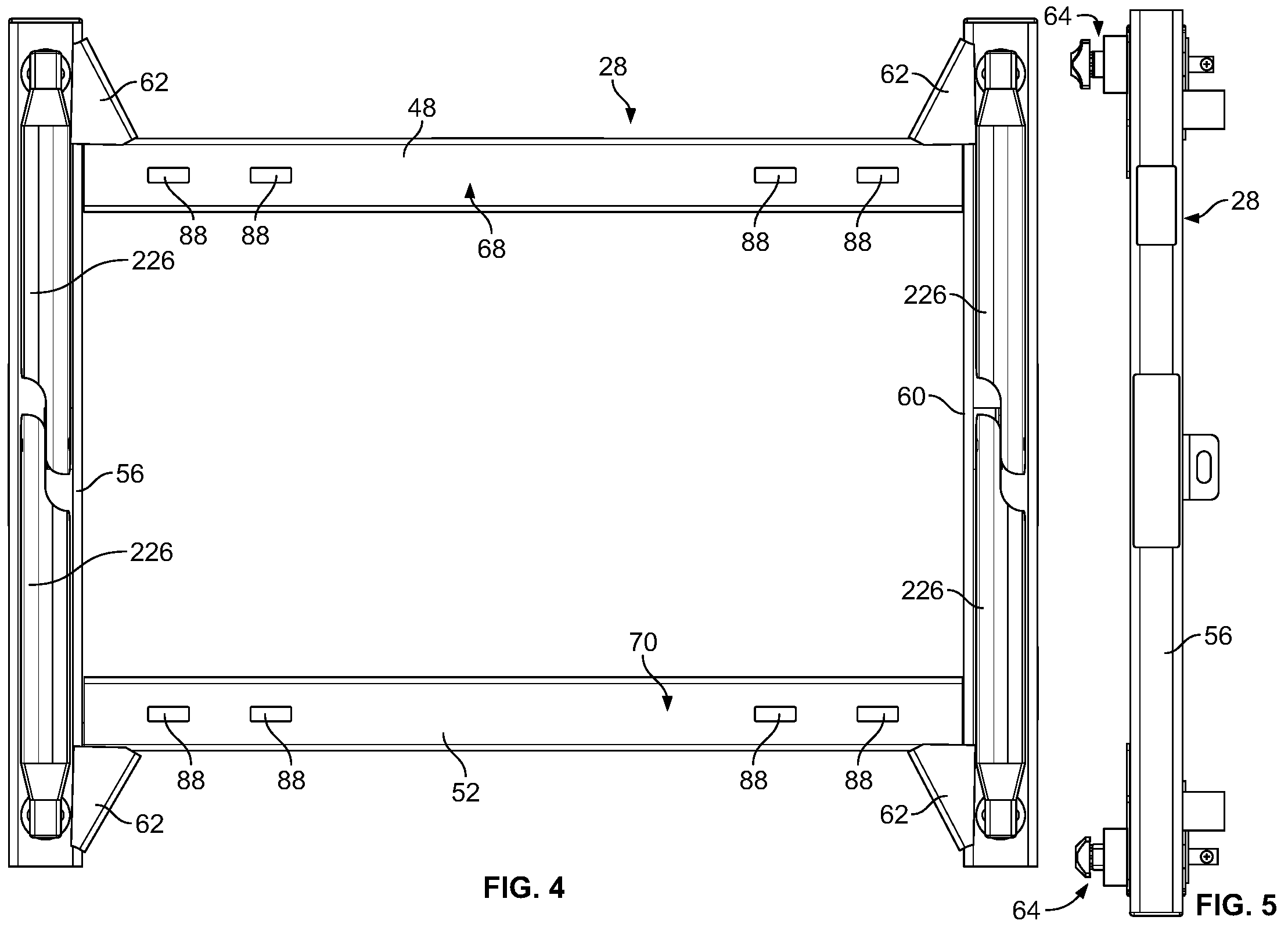 Patent US11772437 Figure 4 – Fifth wheel hitch mounting system
