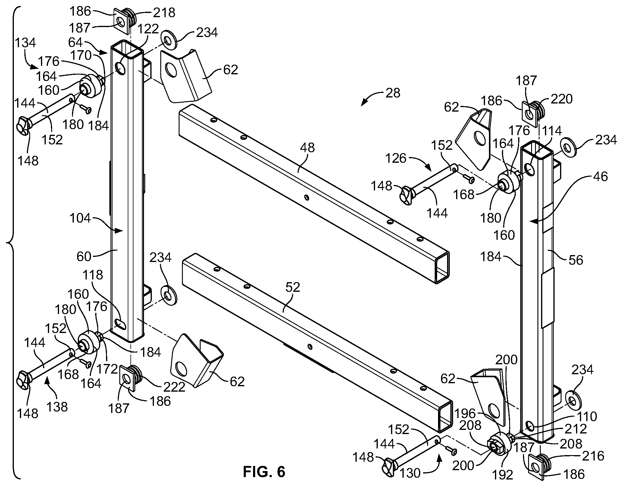 Patent US11772437 Figure 5 – Fifth wheel hitch mounting system
