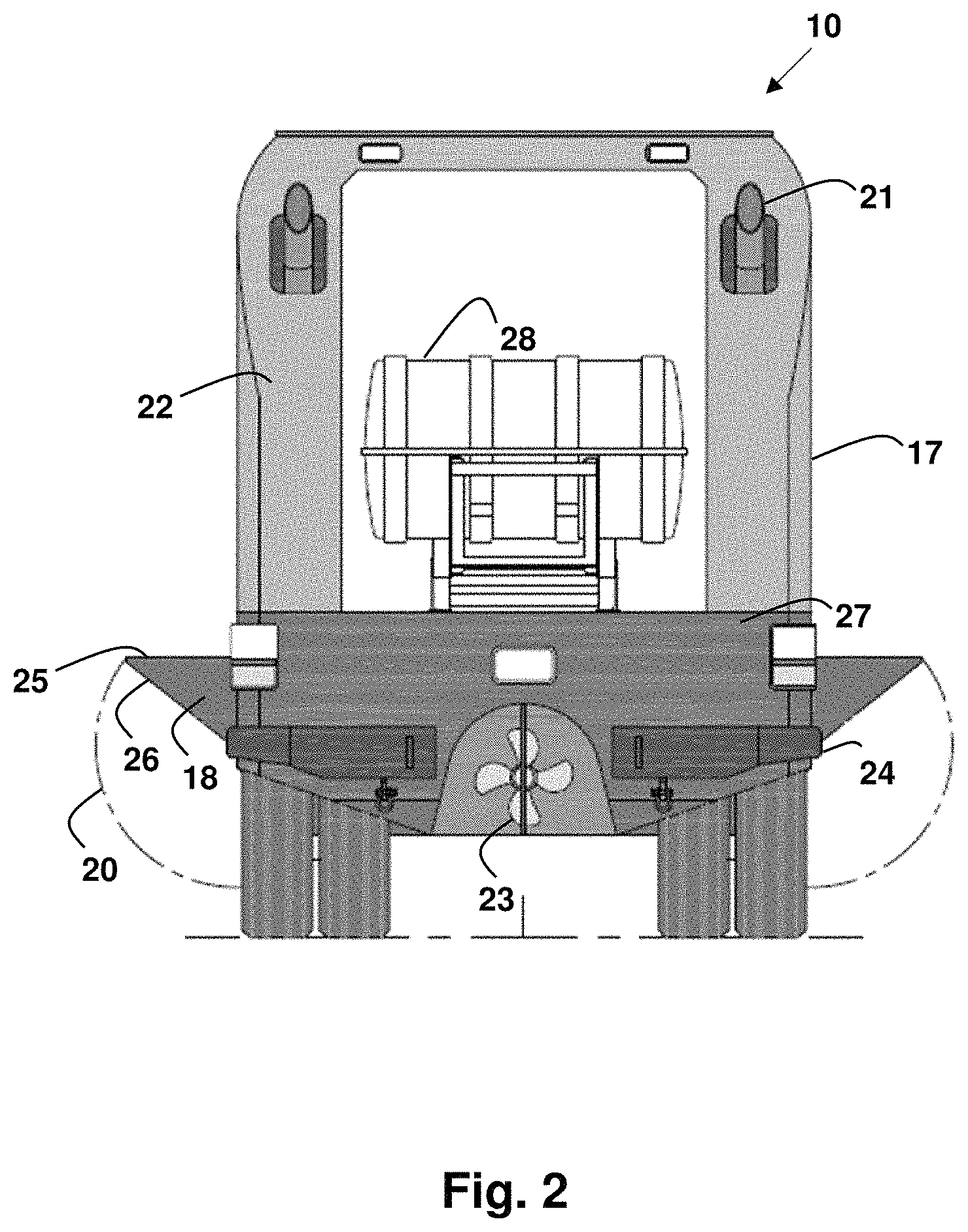 Patent US11772439 Figure 2 – Amphibious vehicle with retractable floaters