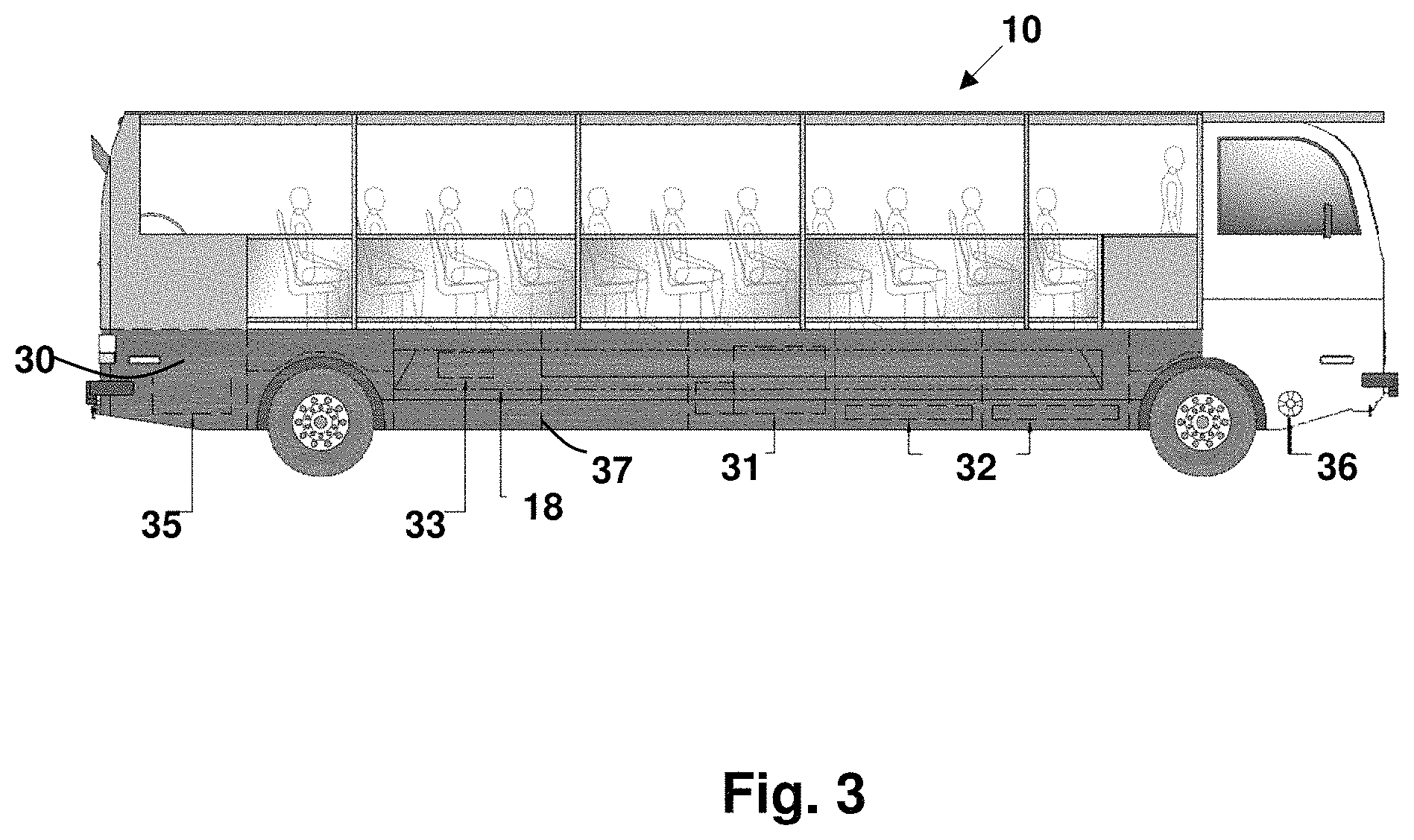 Patent US11772439 Figure 3 – Amphibious vehicle with retractable floaters