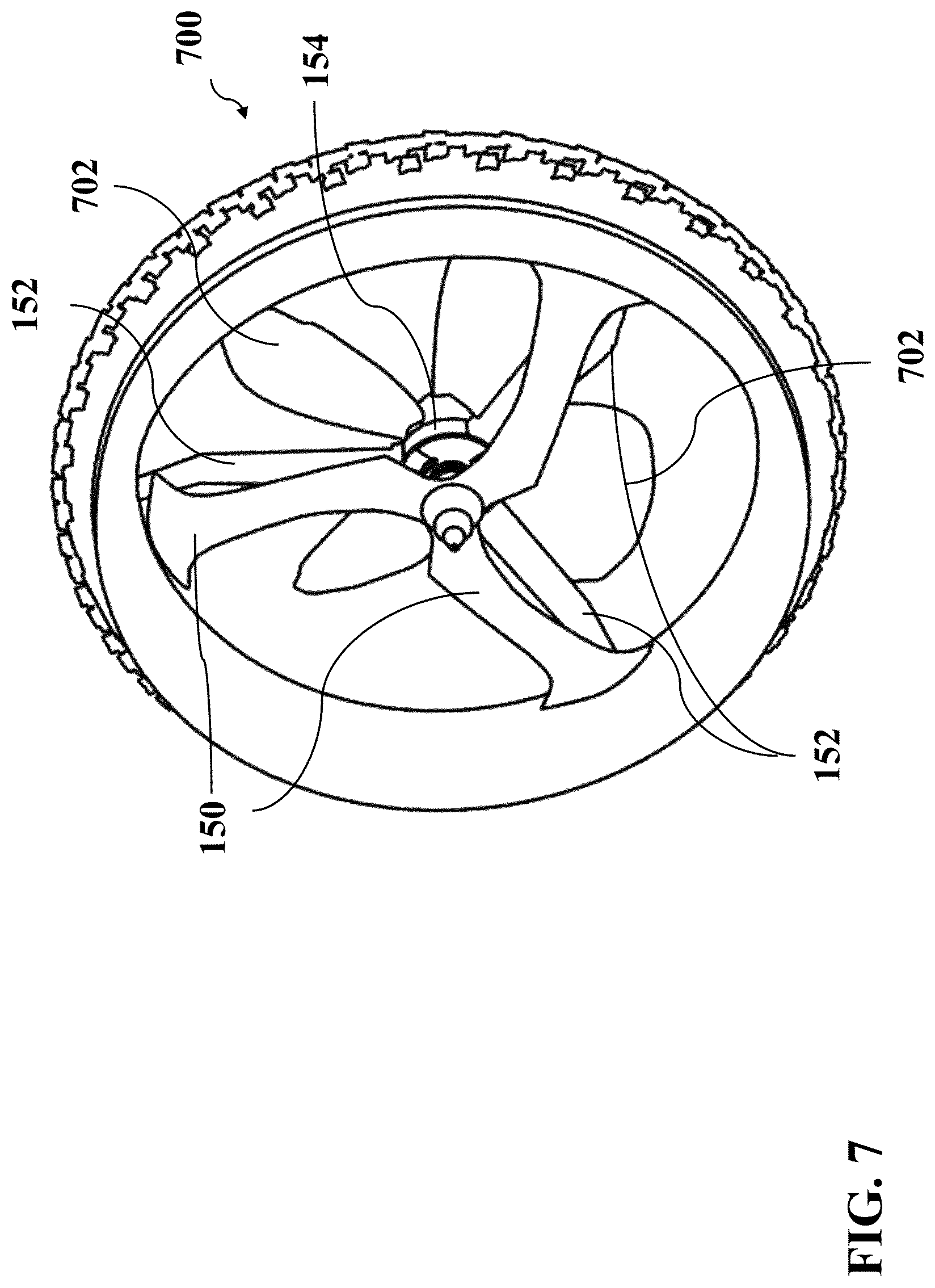 Patent US11772440 Figure 8 – Multi-purpose wheels for use in multi-purpose vehicles