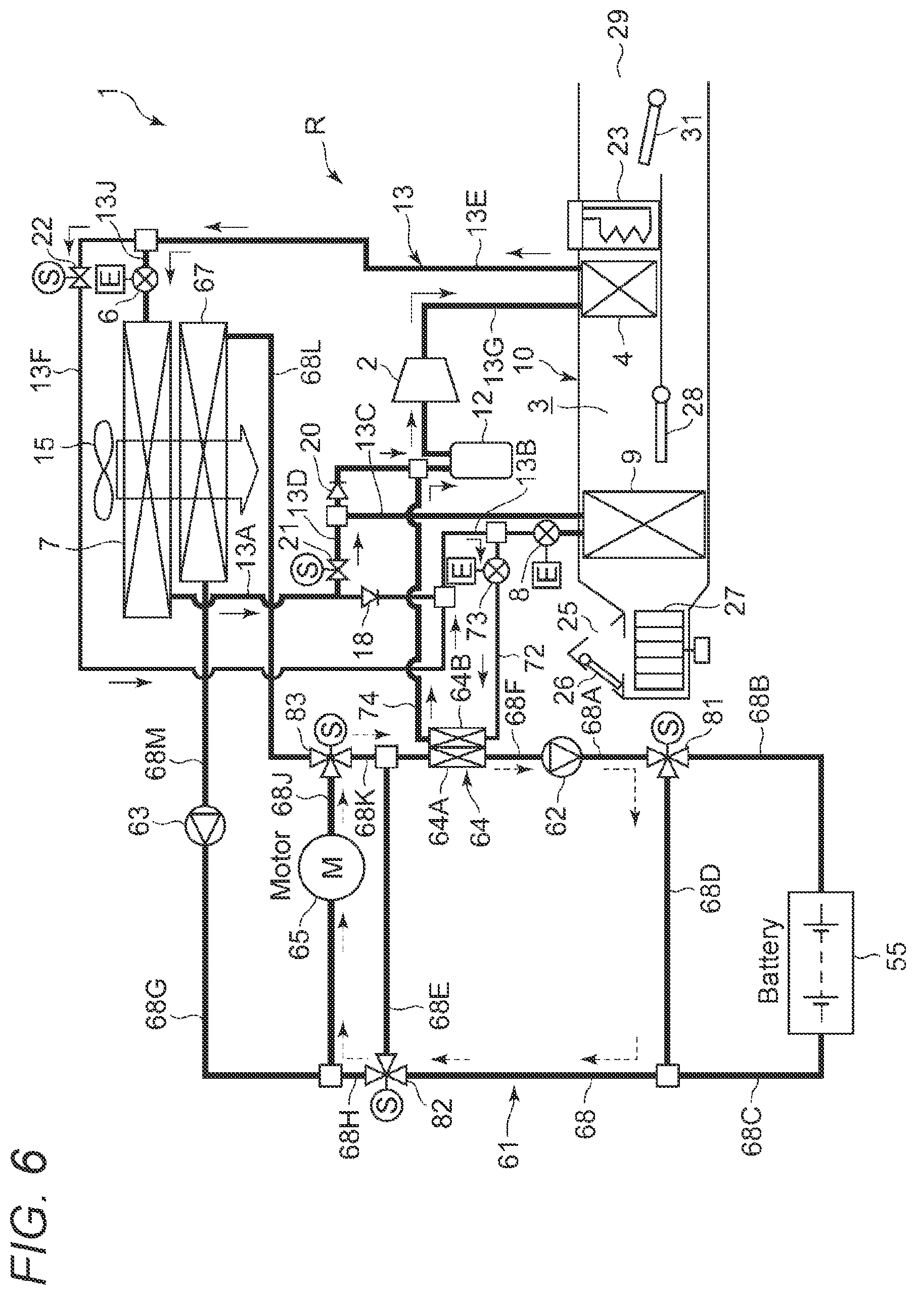 Patent US11772449 Figure 6 – Vehicle air conditioning device