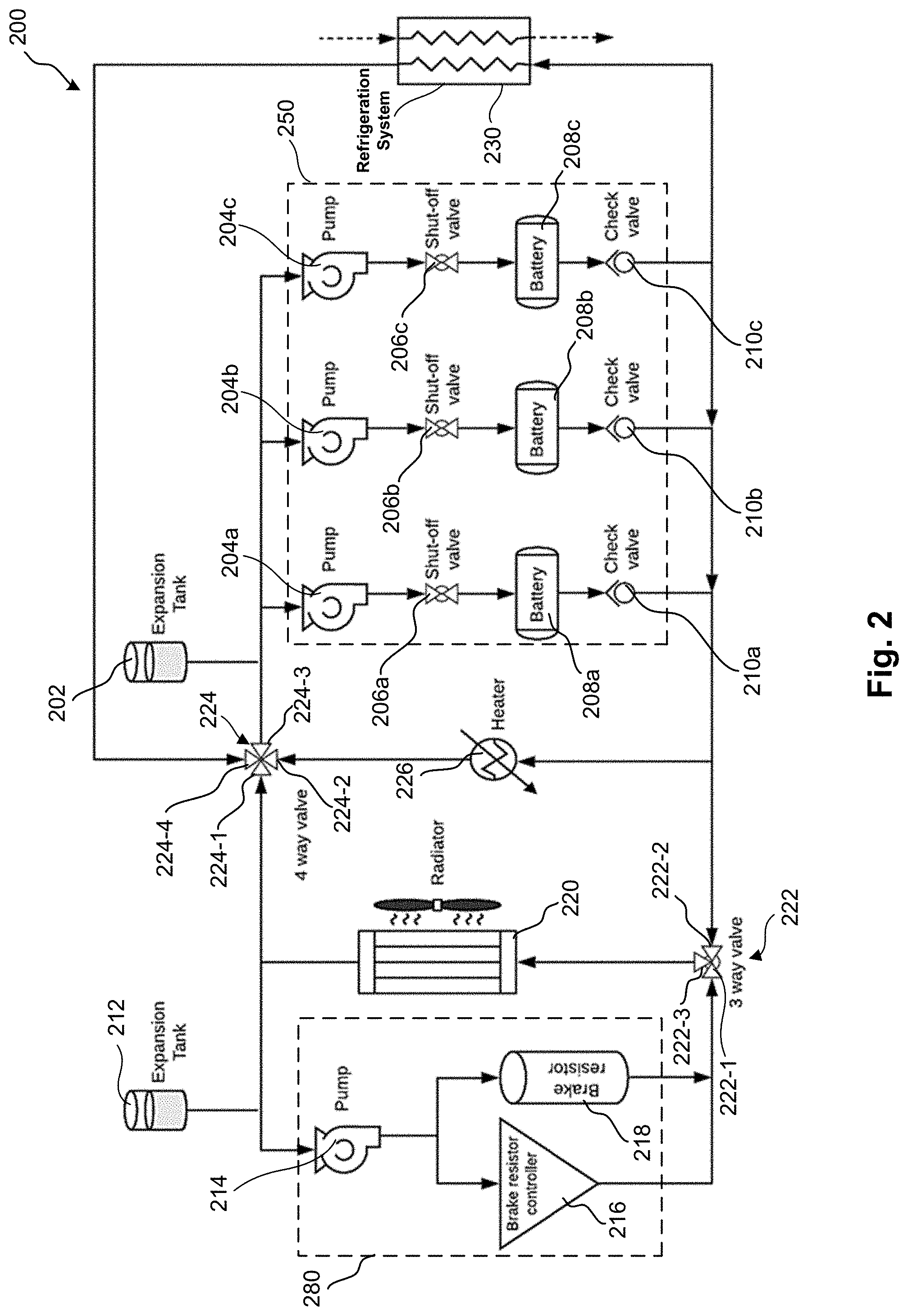 Patent US11772450 Figure 2 – Thermal management systems and methods with heating component