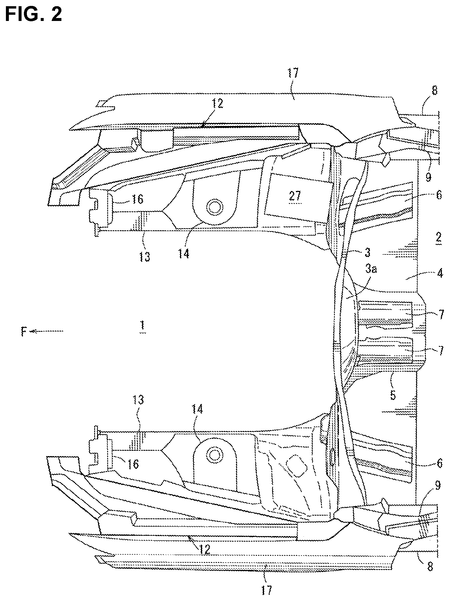 Patent US11772457 Figure 2 – Cowl grille structure of vehicle