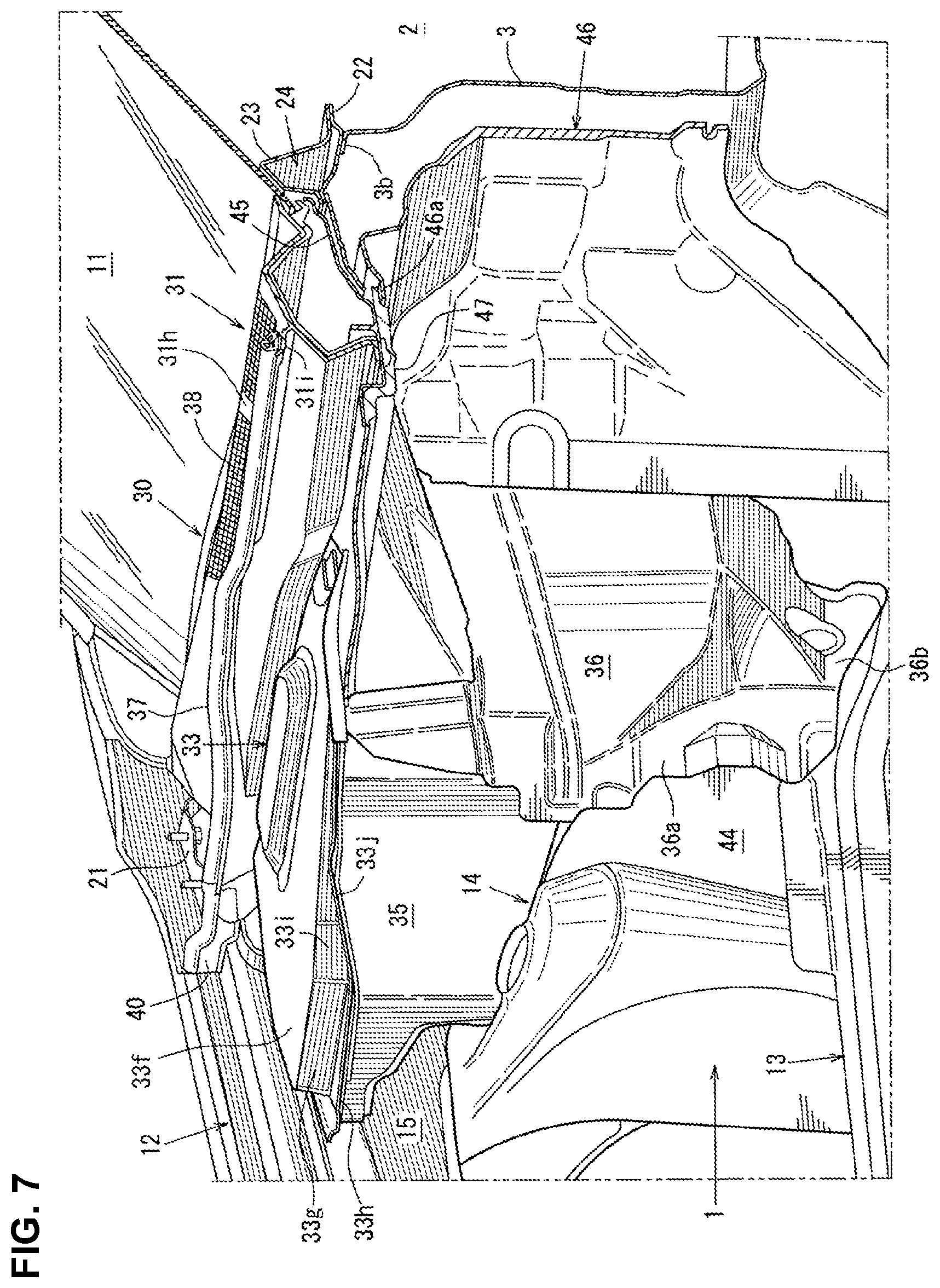 Patent US11772457 Figure 7 – Cowl grille structure of vehicle