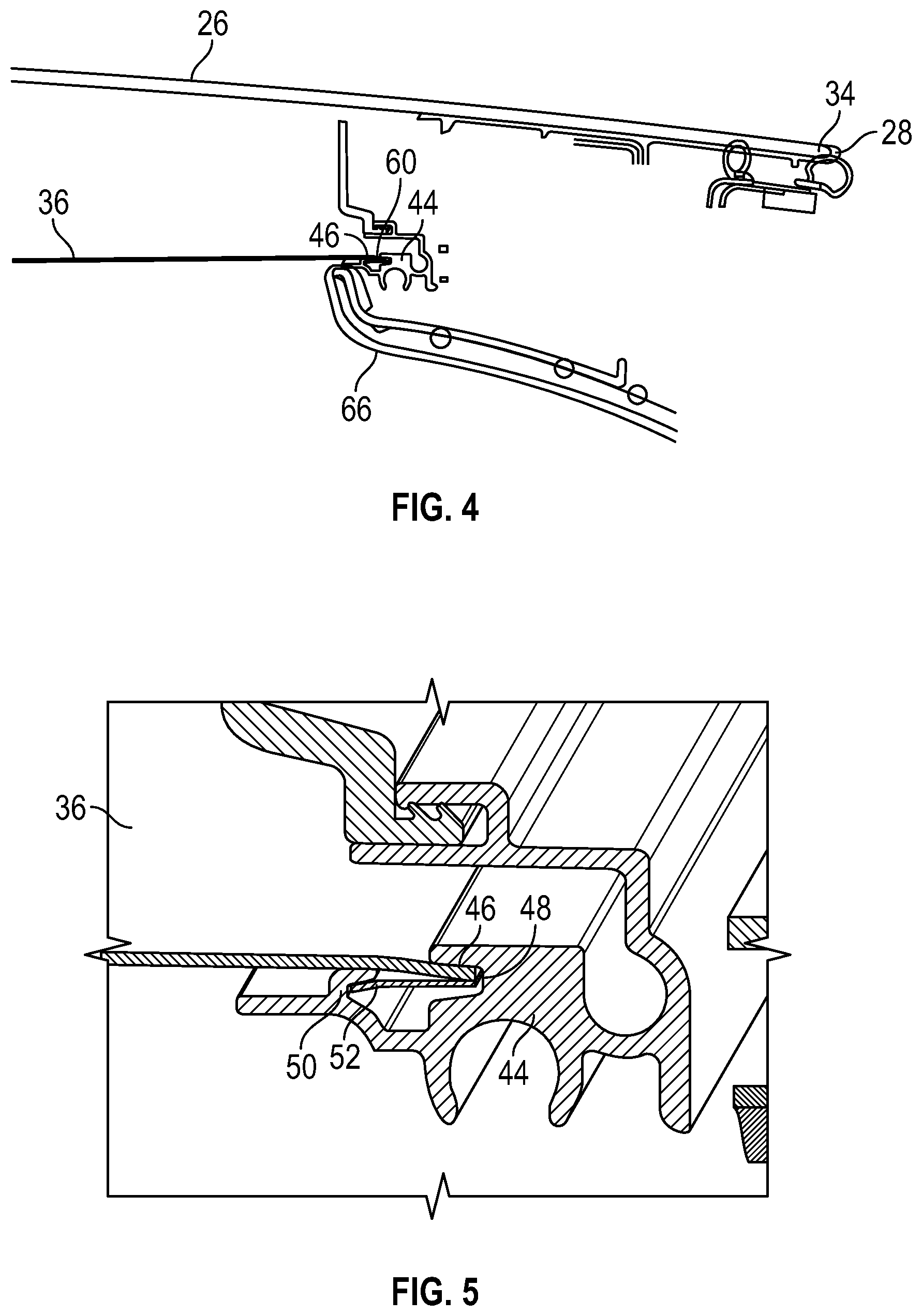 Patent US11772465 Figure 4 – Vehicle sunshade with variable width