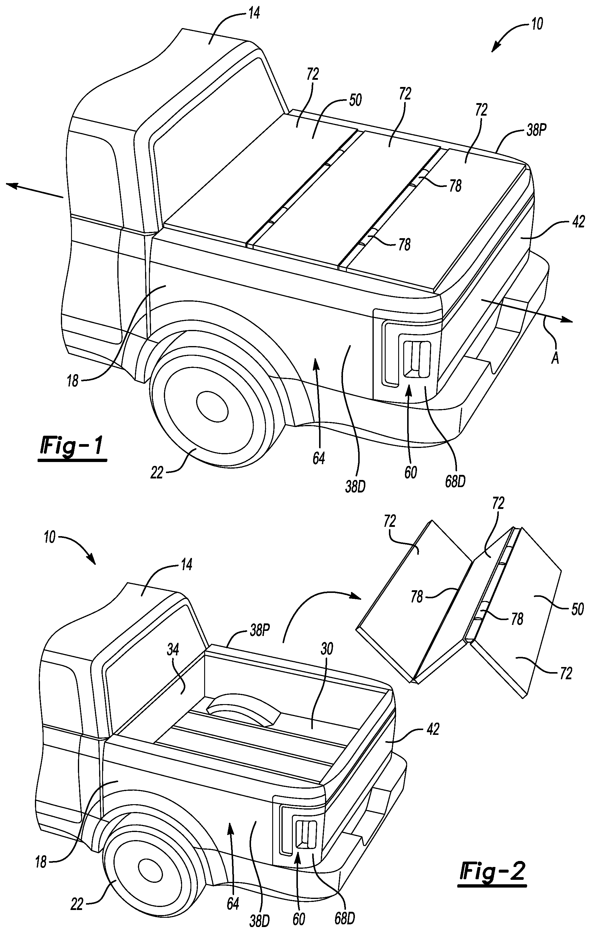 Patent US11772468 — Cargo bed covering and enclosing assembly — Figure 1
