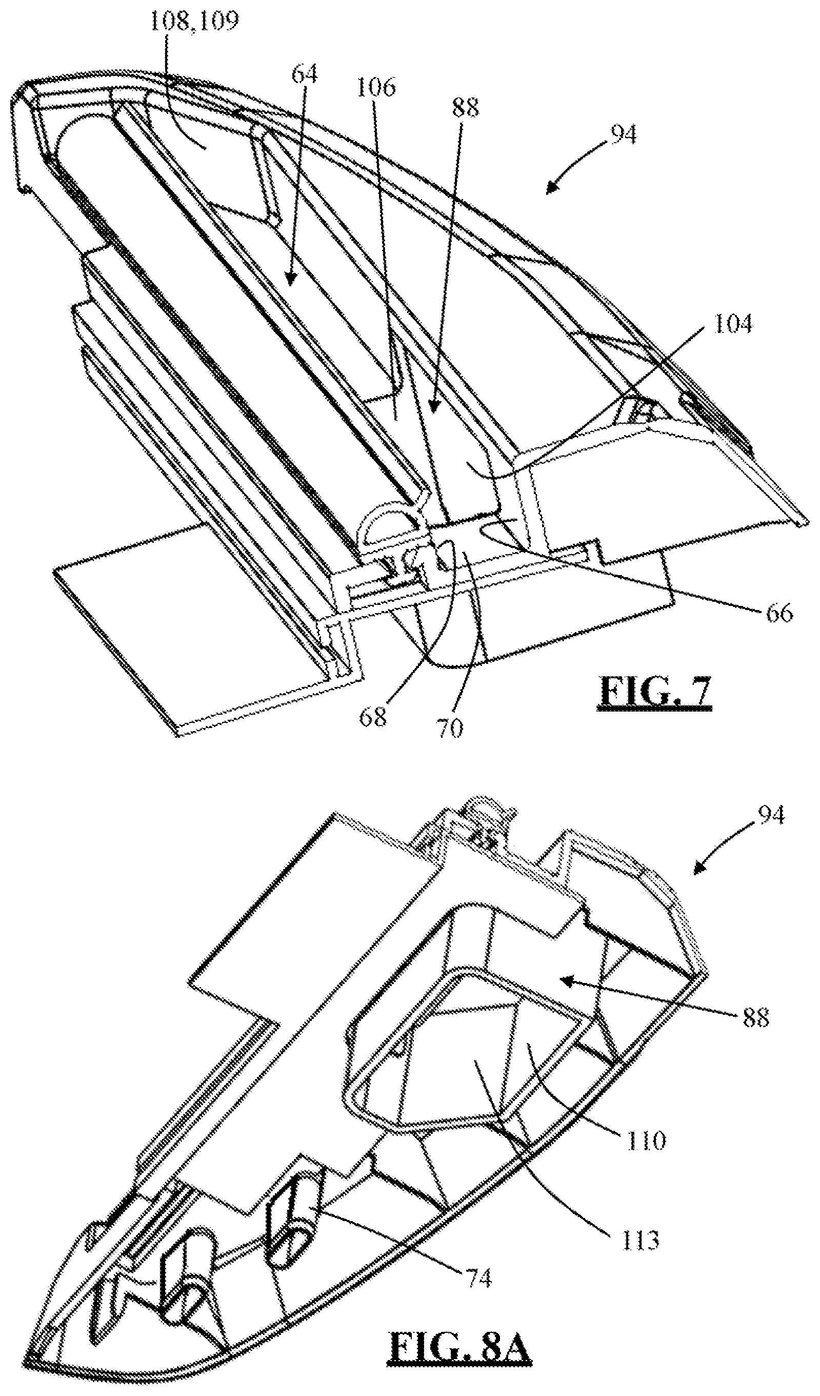 Patent US11772469 Figure 8 – Tonneau cover assembly with a fluid management system