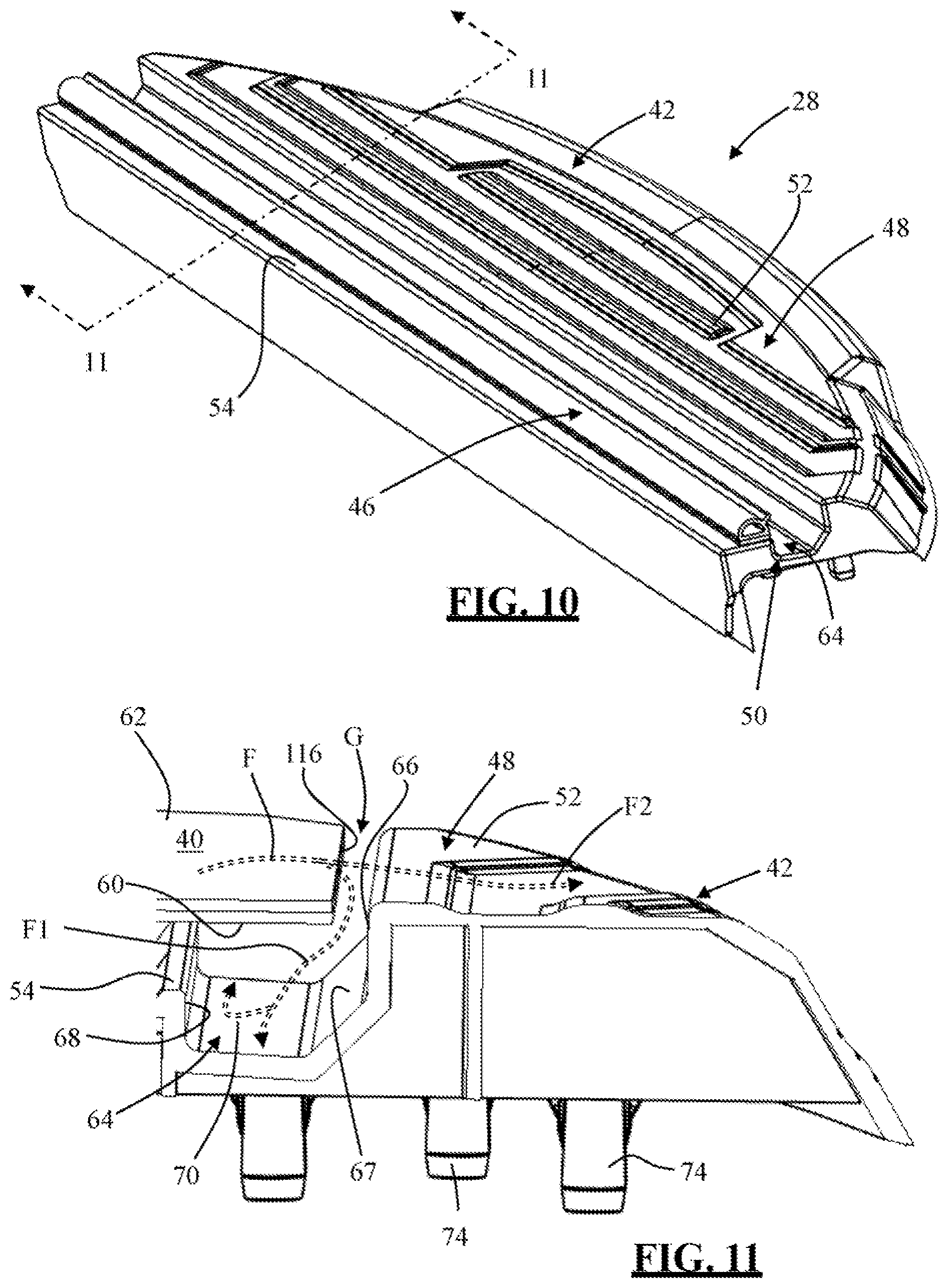 Patent US11772469 Figure 10 – Tonneau cover assembly with a fluid management system