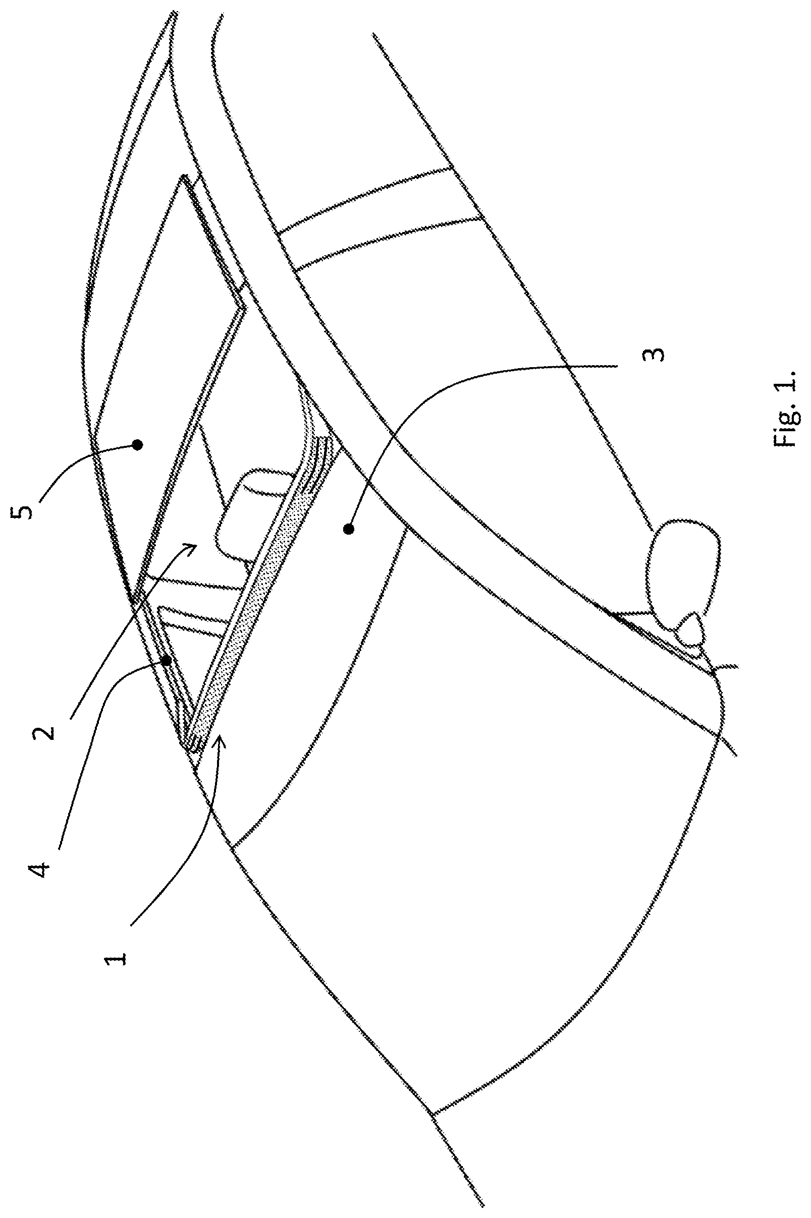 Patent US11772470 Figure 1 – Wind deflector assembly