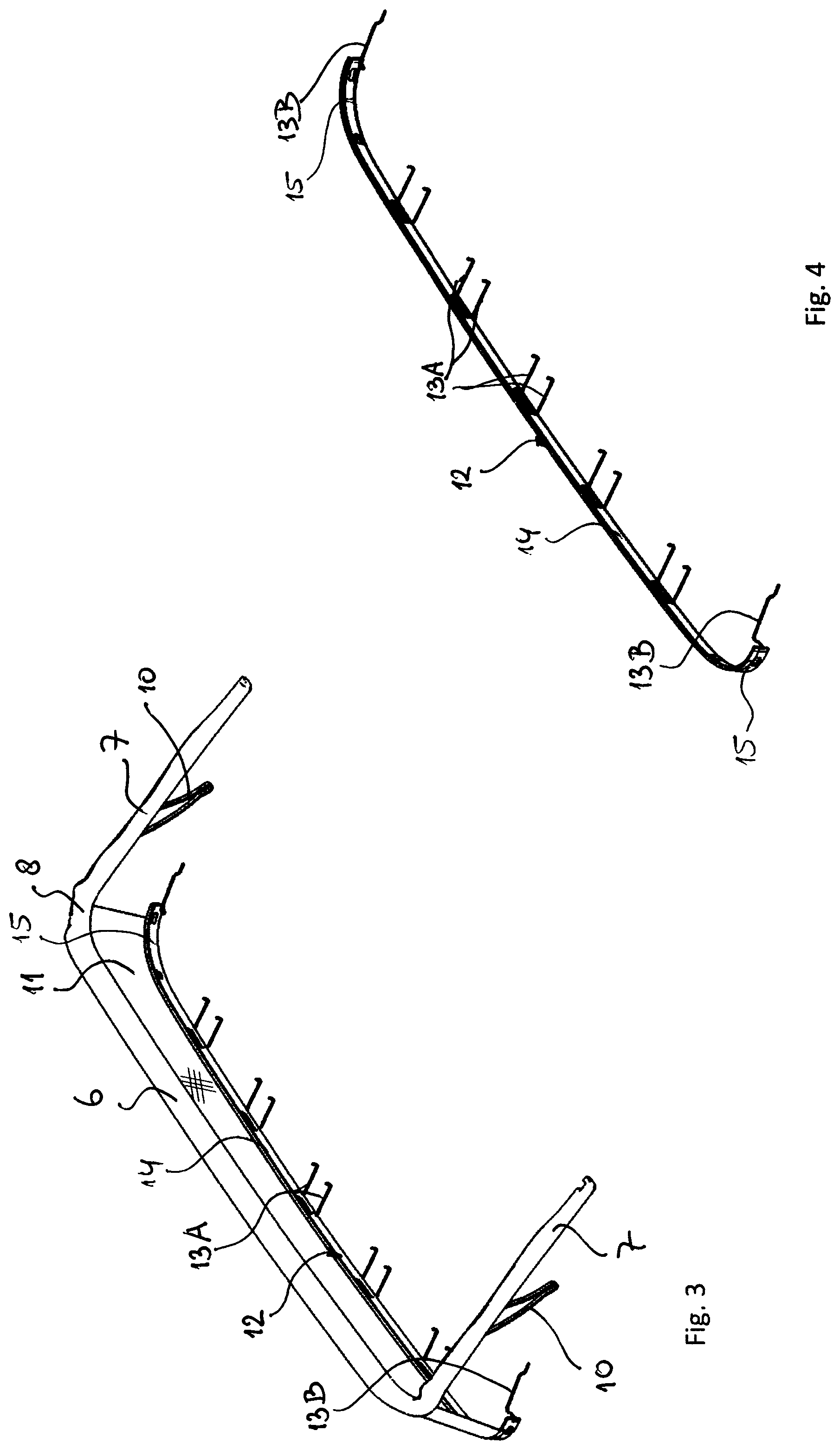 Patent US11772471 Figure 3 – Open roof construction for a vehicle and wind deflector assembly