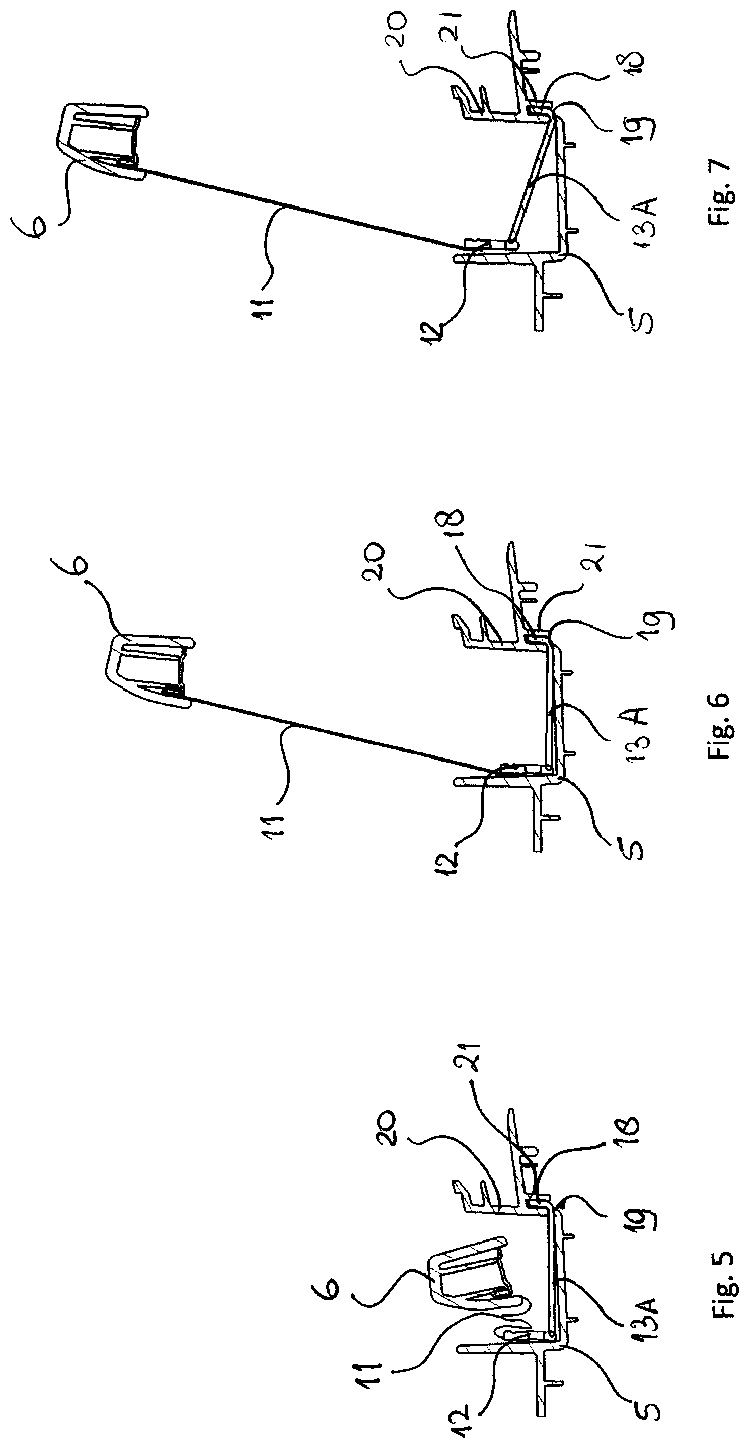 Patent US11772471 Figure 4 – Open roof construction for a vehicle and wind deflector assembly