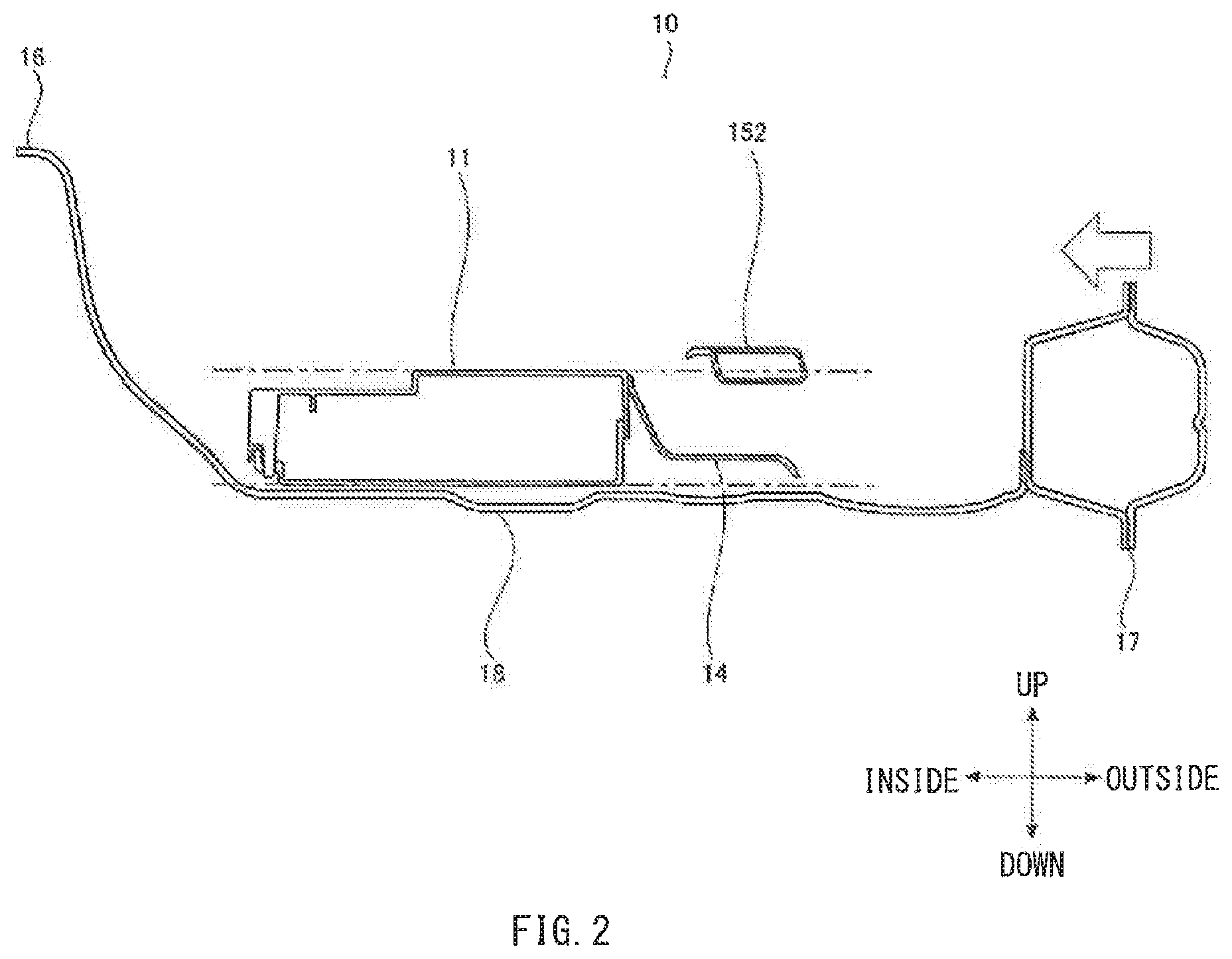 Patent US11772472 Figure 2 – Vehicle battery protection structure