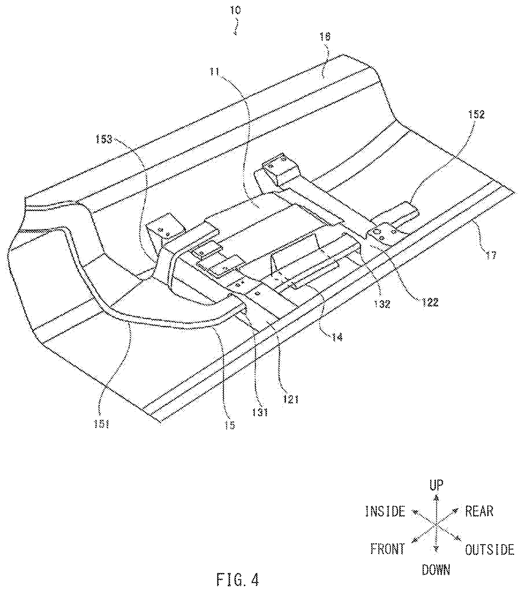 Patent US11772472 Figure 4 – Vehicle battery protection structure