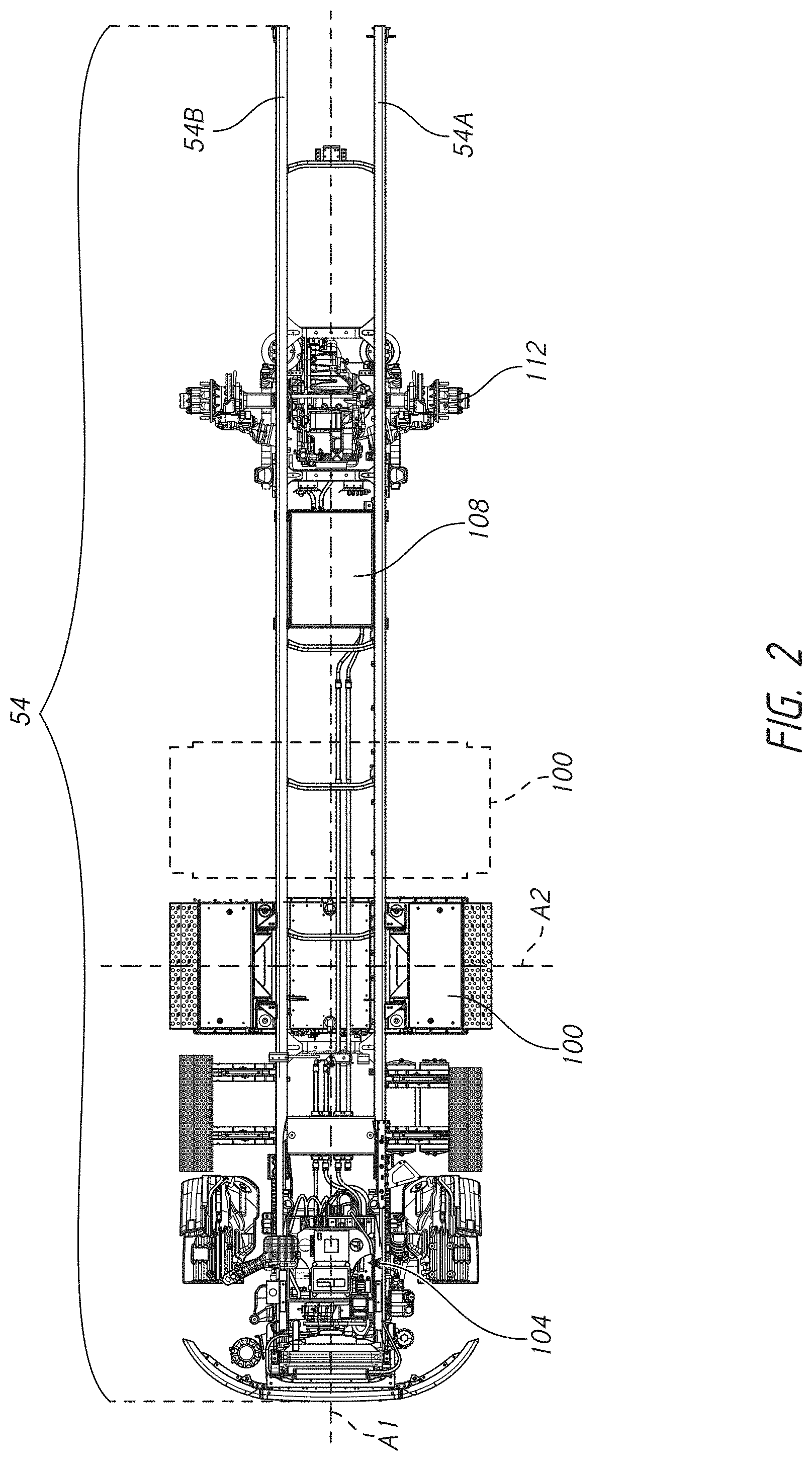 Patent US11772474 Figure 2 – Electric powertrain system for heavy duty vehicles