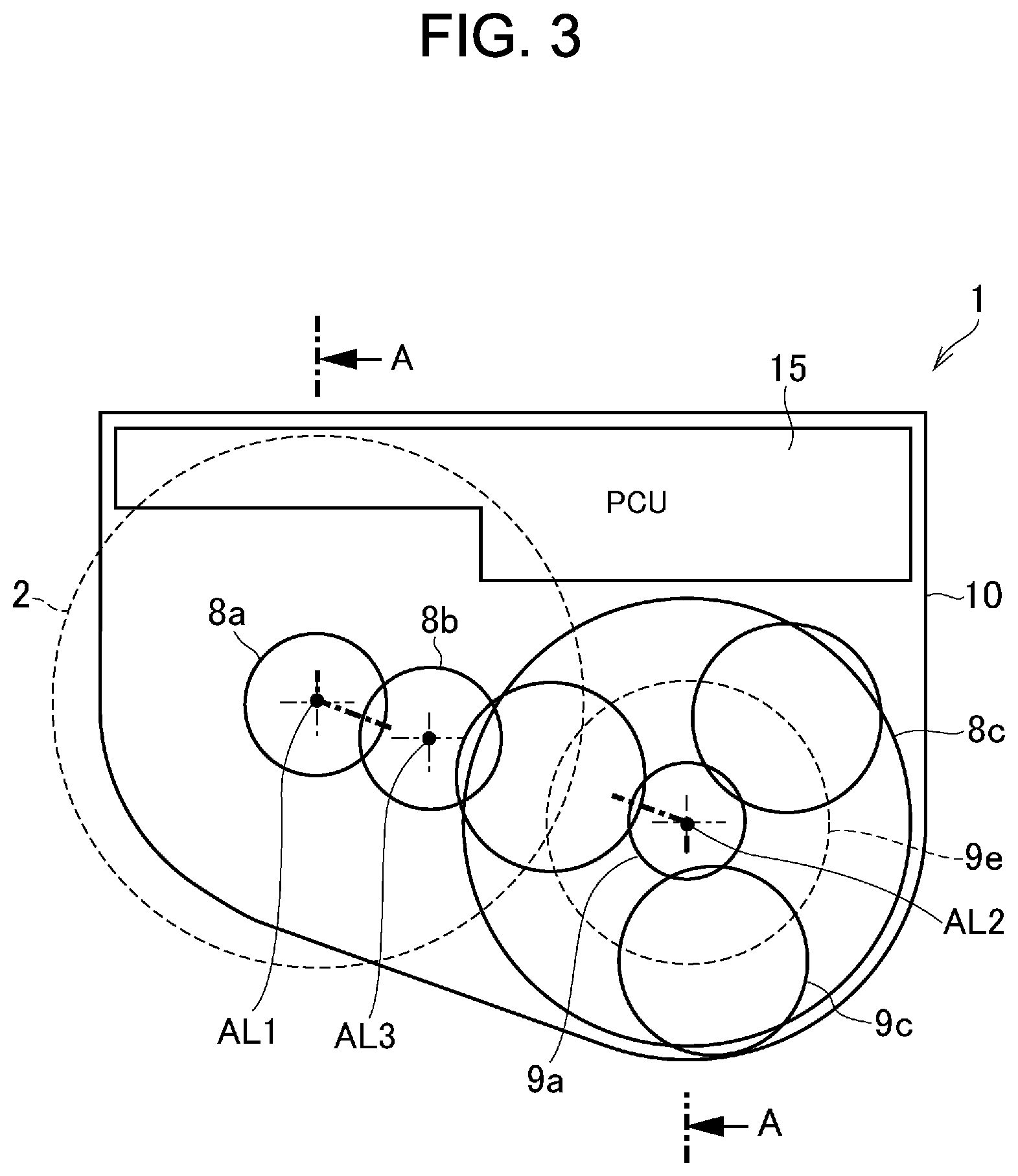 Patent US11772477 Figure 3 – Drive unit for hybrid vehicle