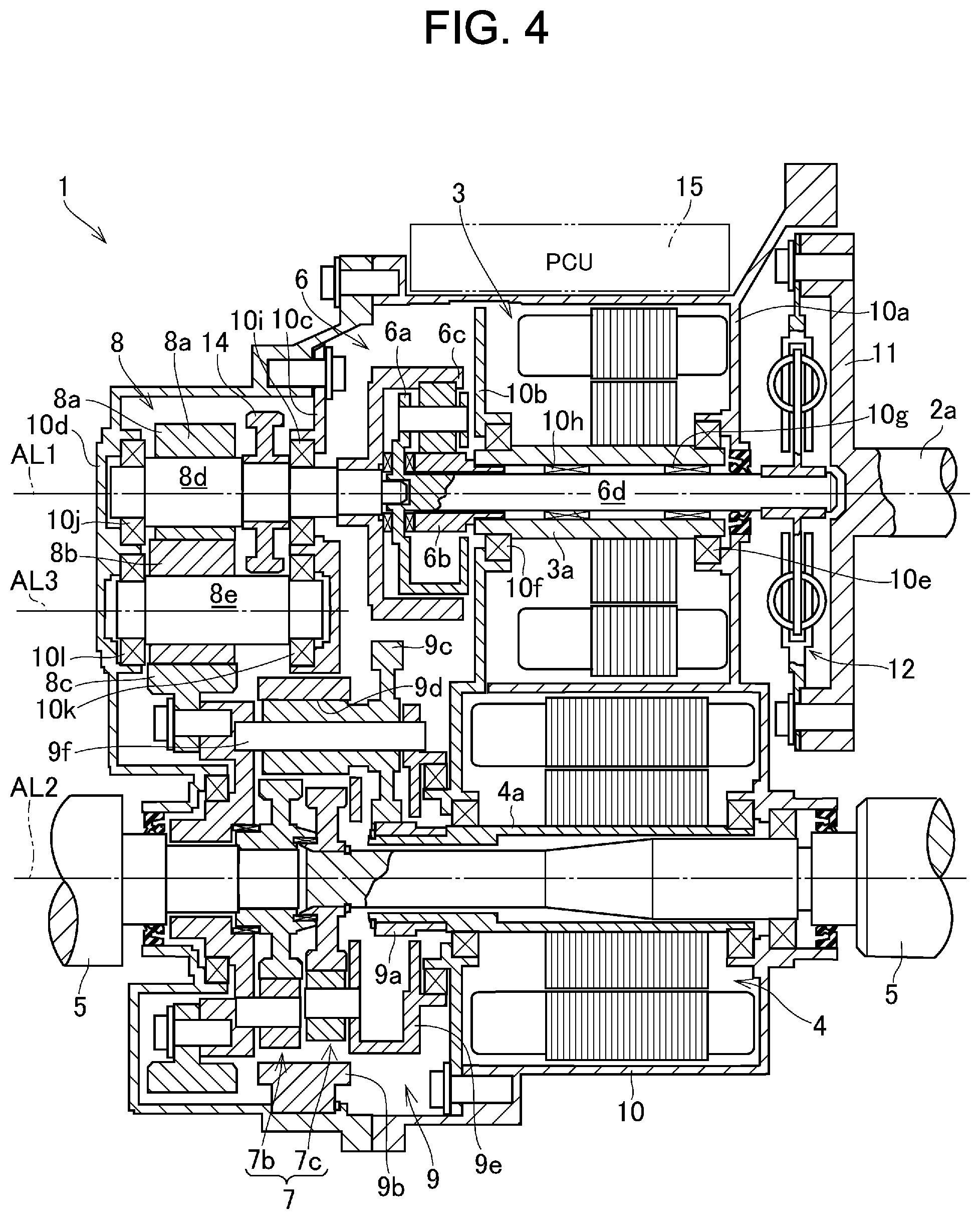 Patent US11772477 Figure 4 – Drive unit for hybrid vehicle