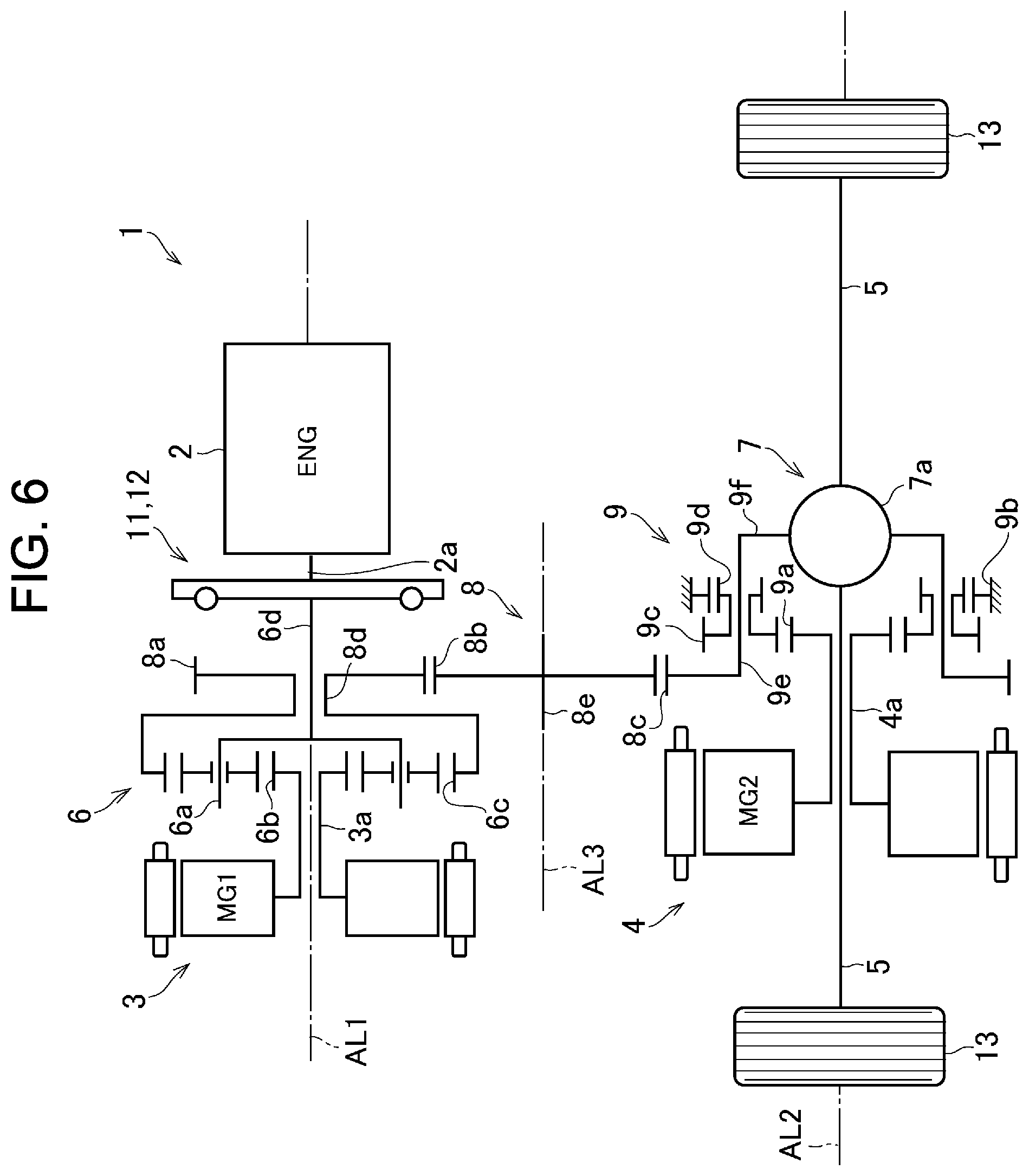 Patent US11772477 Figure 6 – Drive unit for hybrid vehicle