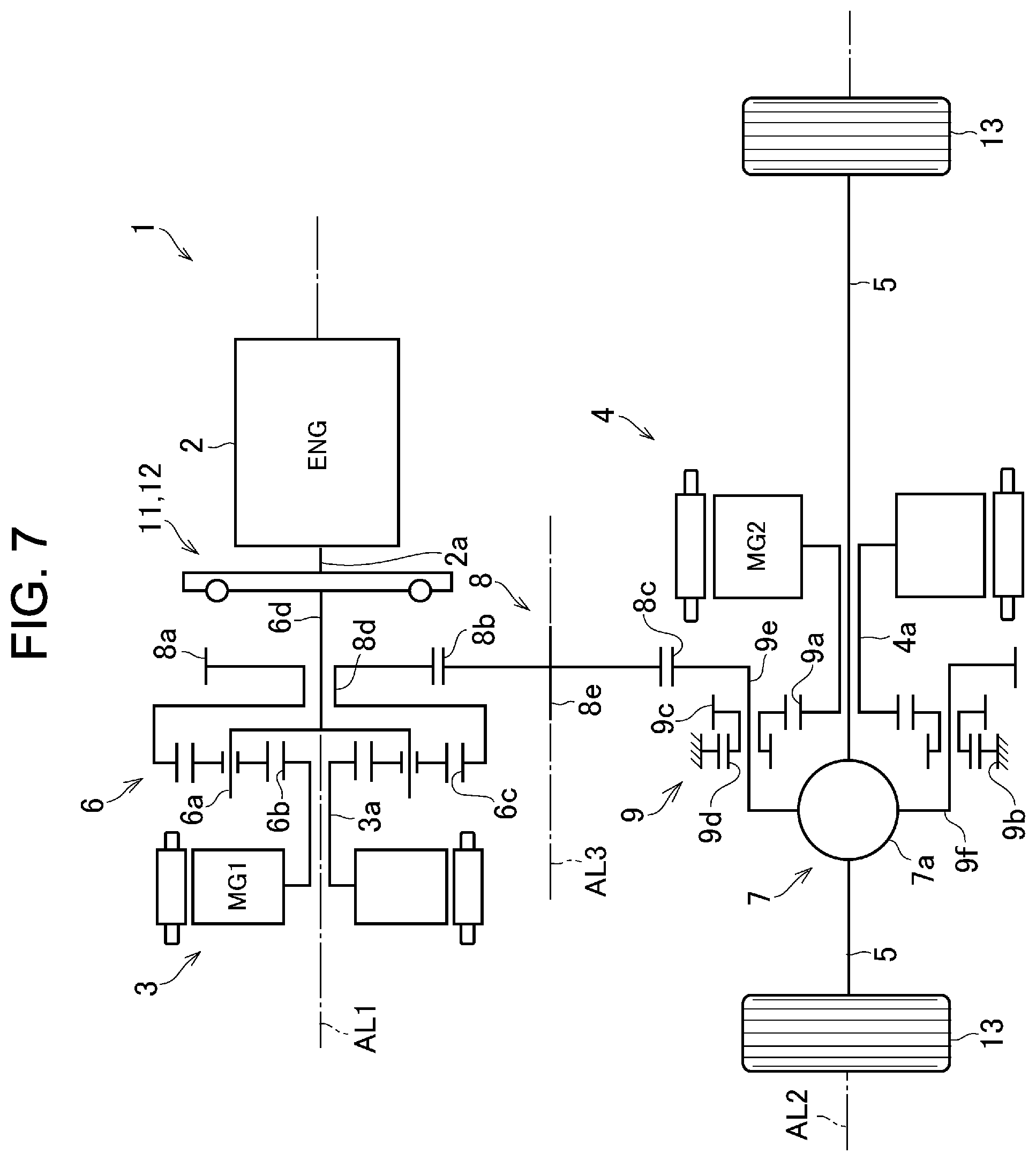 Patent US11772477 Figure 7 – Drive unit for hybrid vehicle