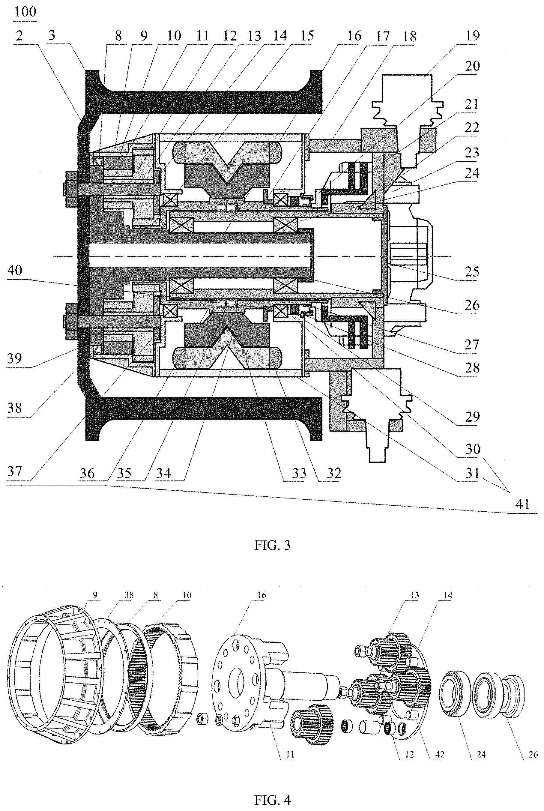 Patent US11772479 Figure 2 – Electric wheel assembly with integrated hub motor