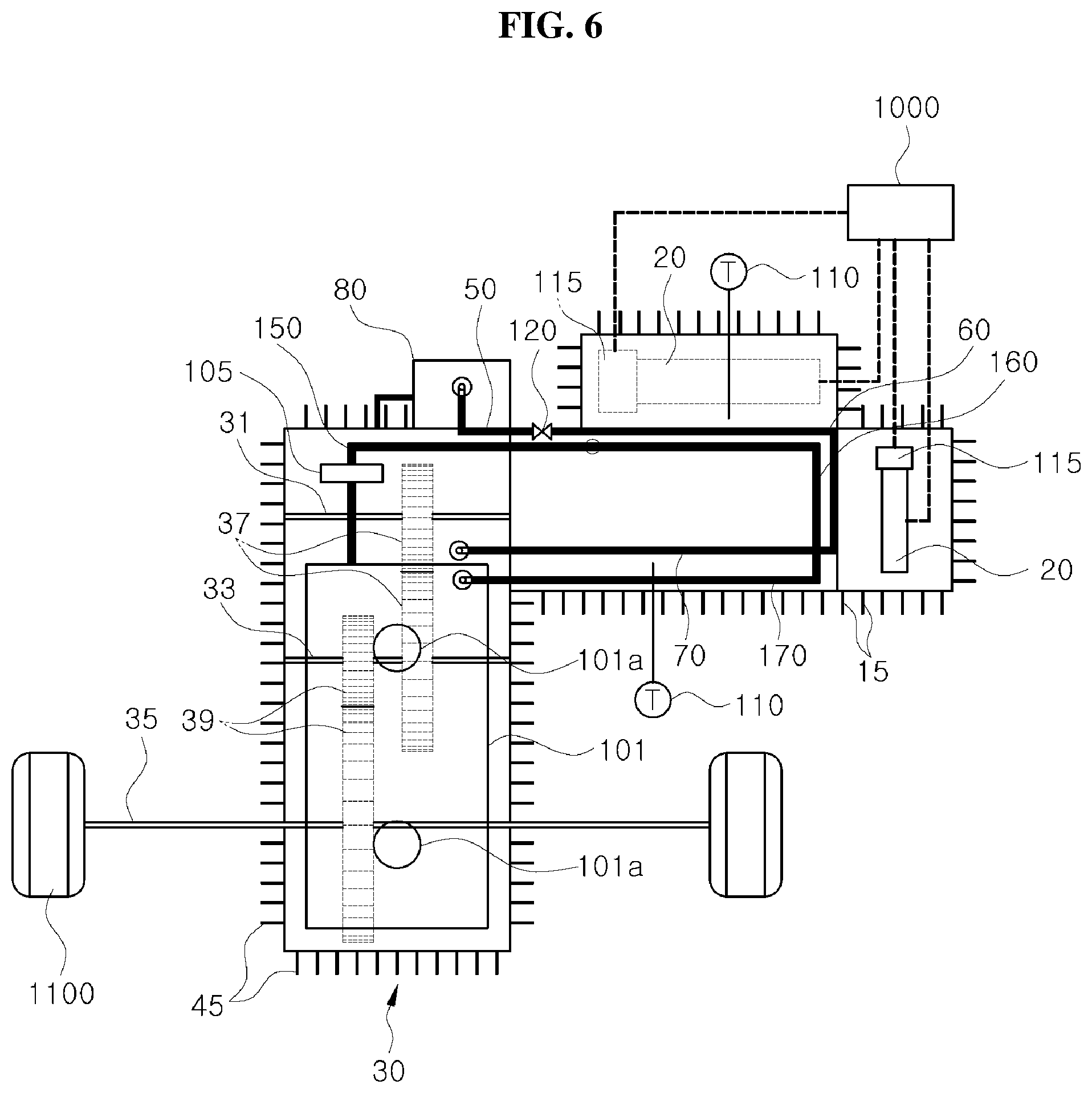 Patent US11772480 Figure 5 – Transaxle-integrated cooling circulation system