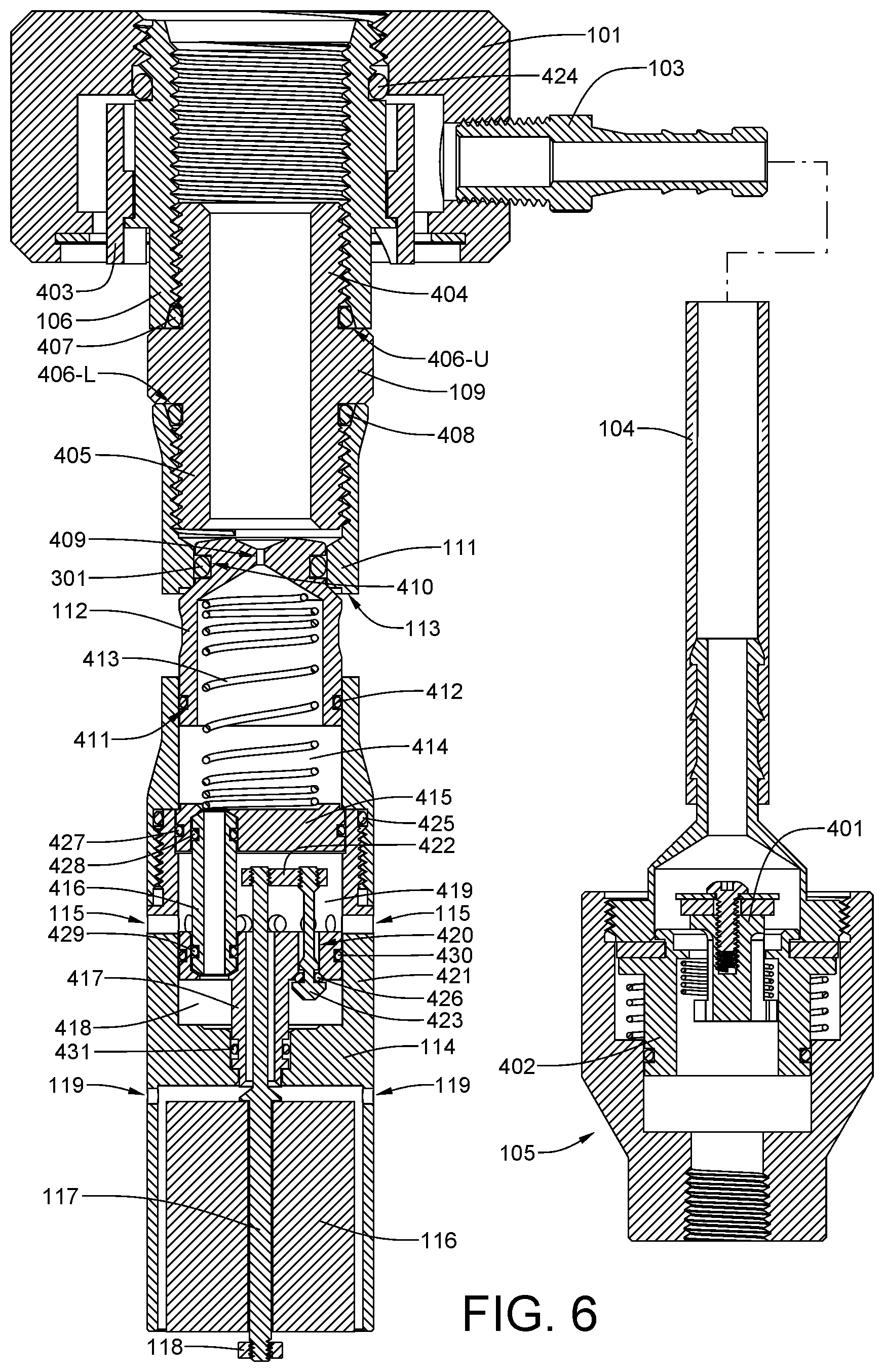 Patent US11772484 Figure 6 – Fully-integrated, fluid flow-control module designed for installation within an ISO filler neck of a top-fill def tank