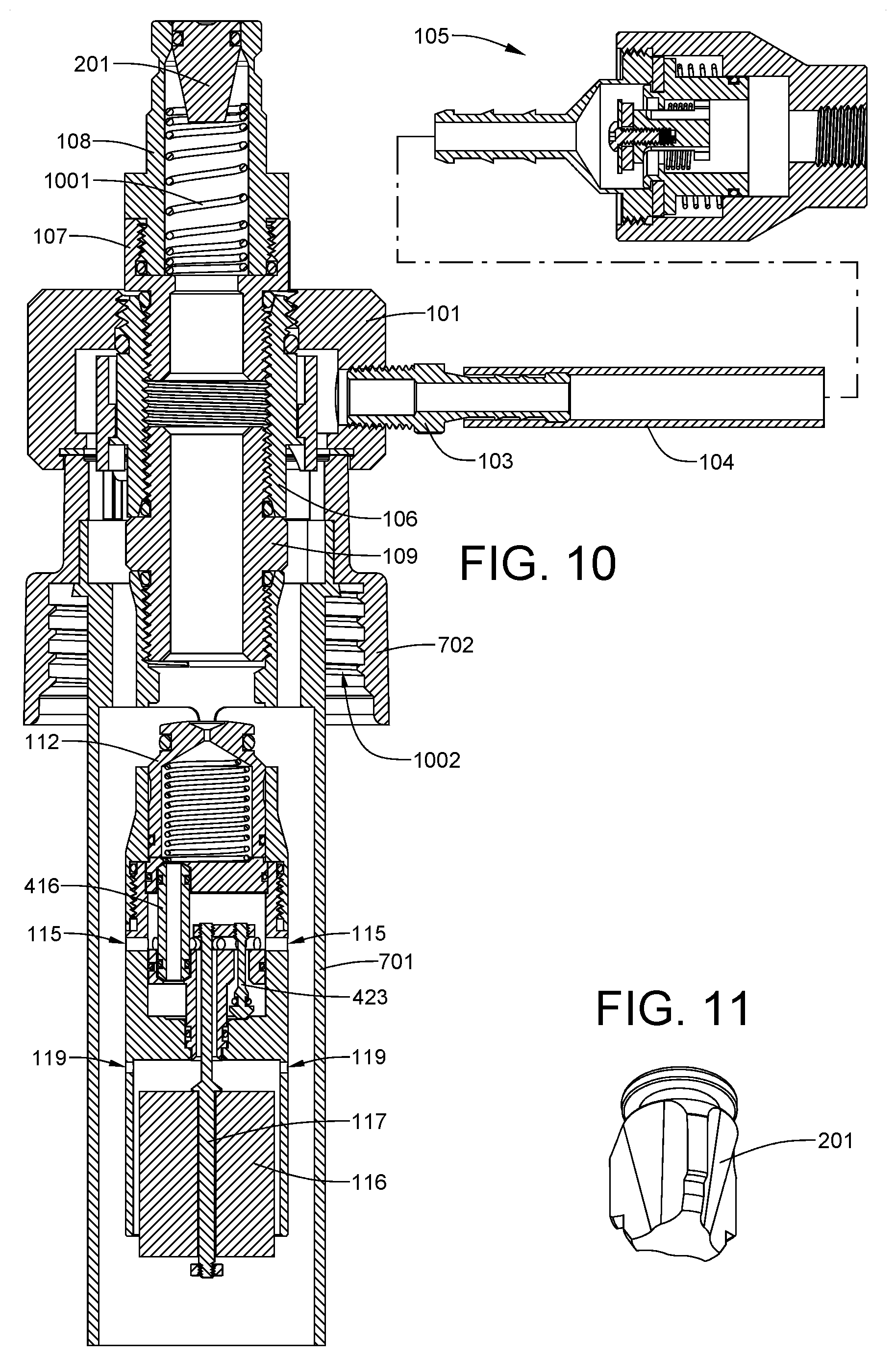 Patent US11772484 Figure 10 – Fully-integrated, fluid flow-control module designed for installation within an ISO filler neck of a top-fill def tank
