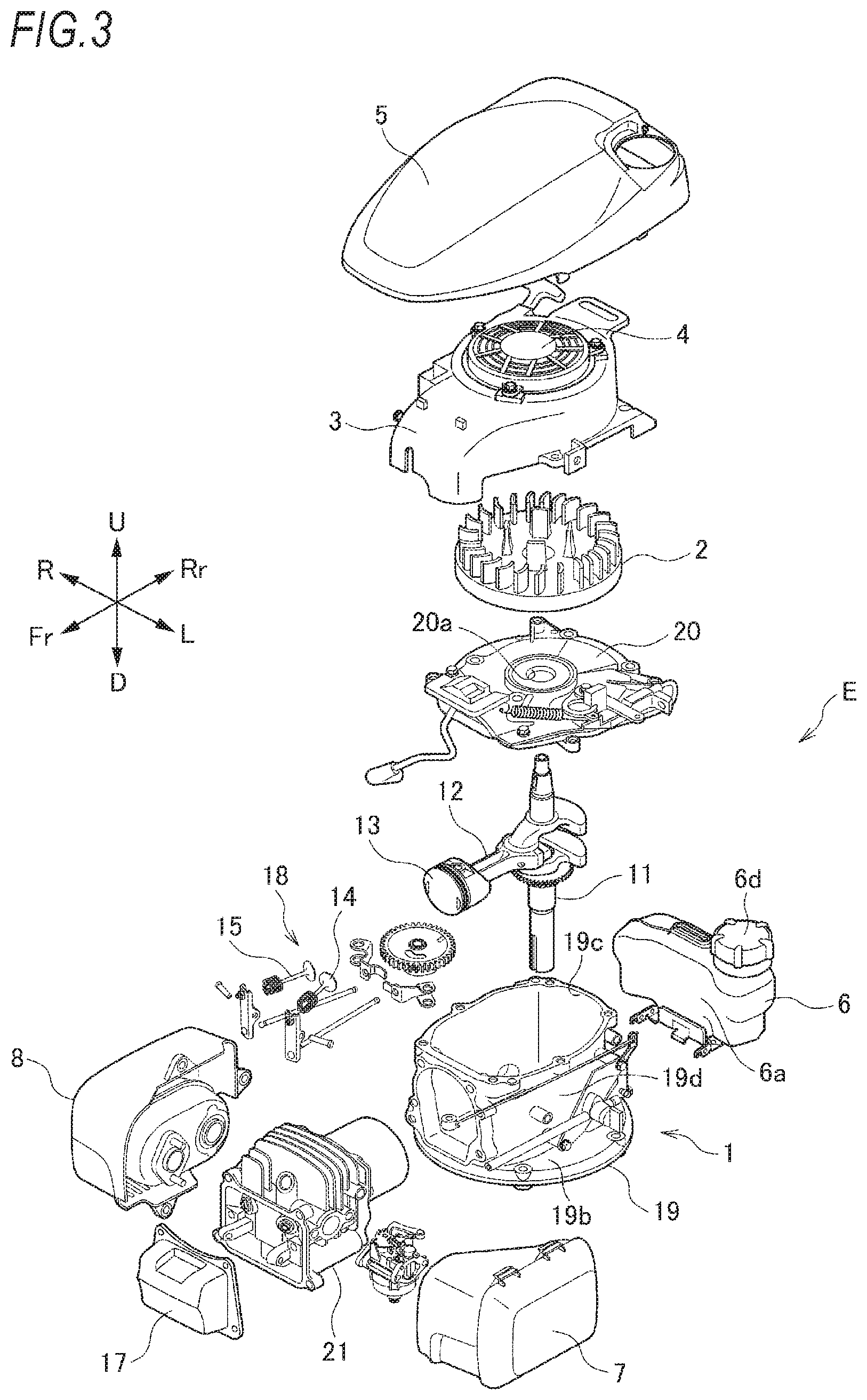 Patent US11772485 Figure 3 – Engine and work machine