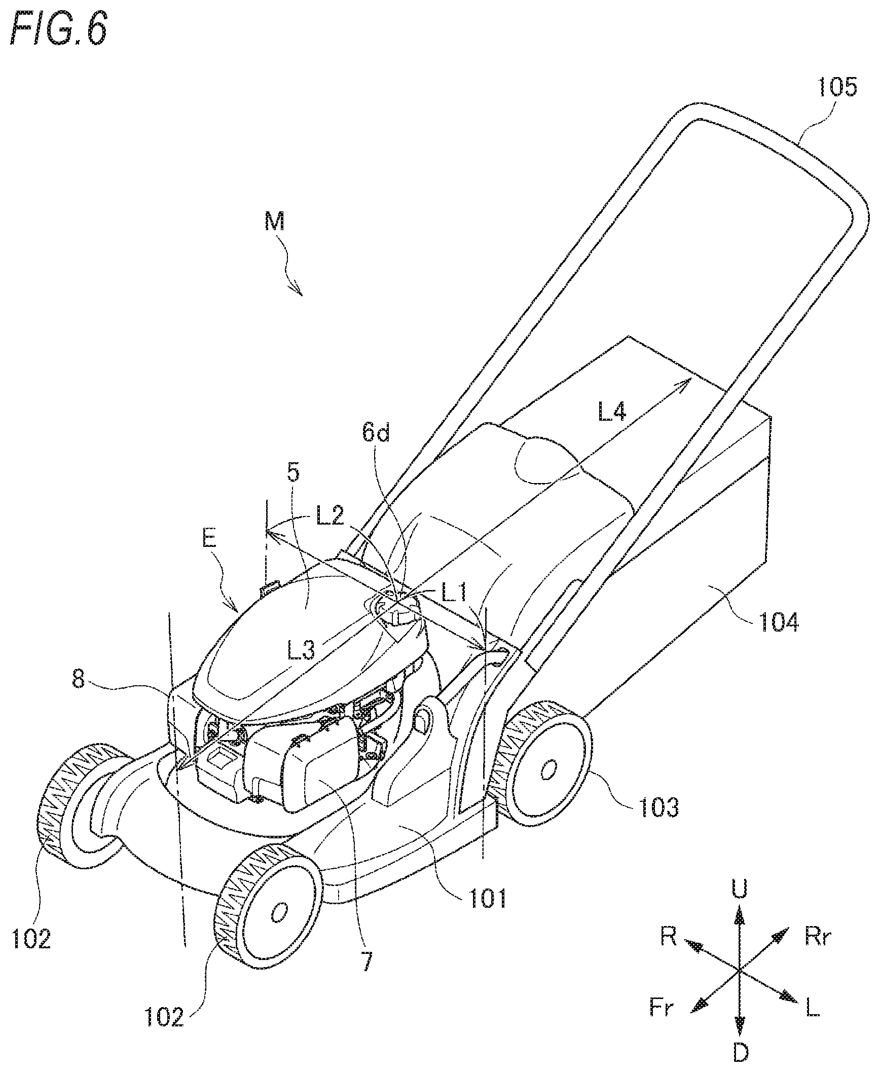 Patent US11772485 Figure 6 – Engine and work machine