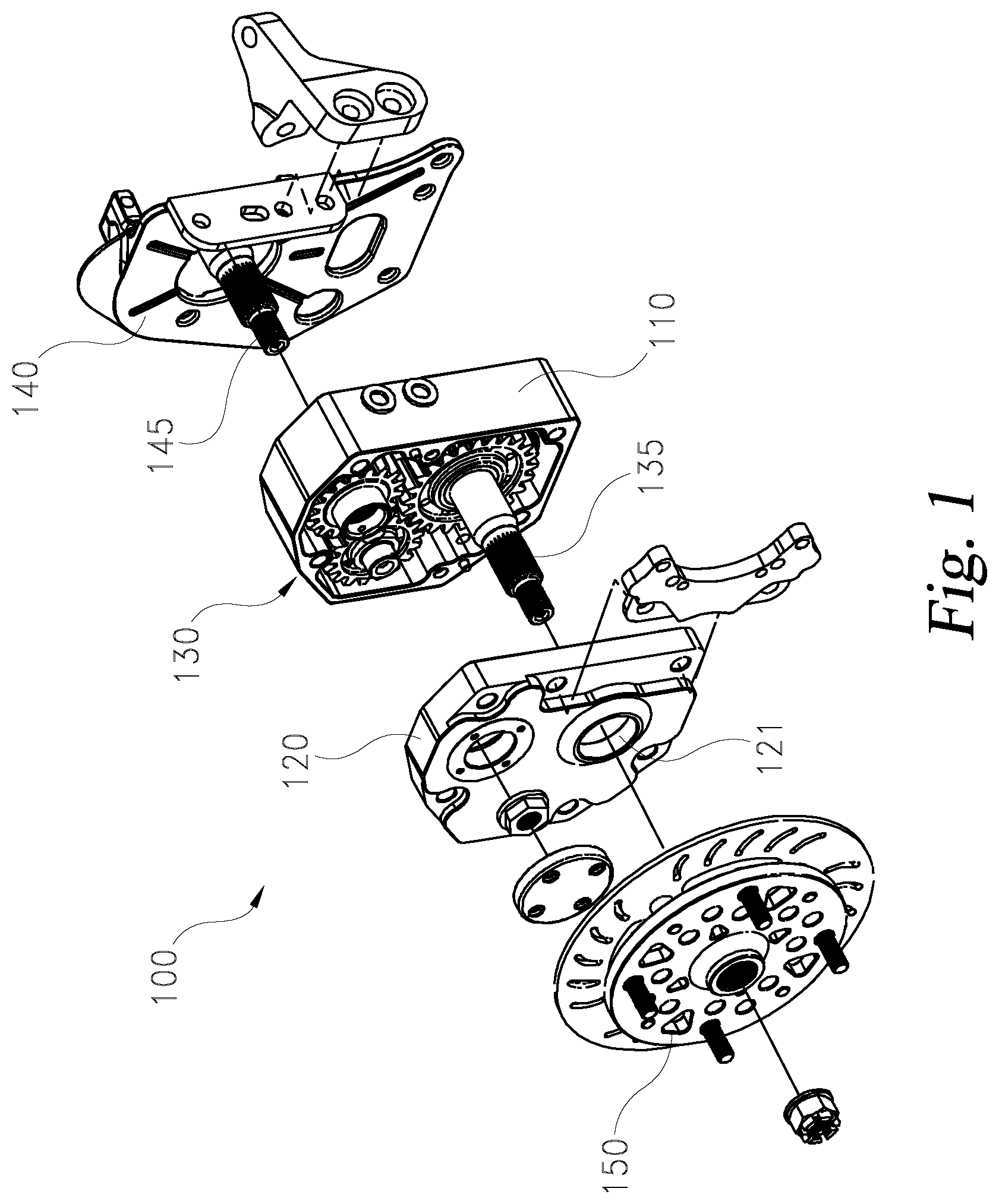 Patent US11772486 Figure 1 – Multi-gear-ratio portal gear box