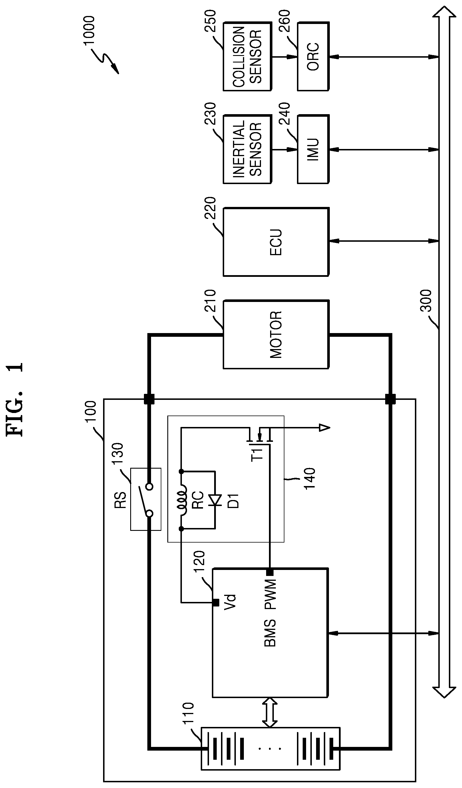 Patent US11772497 — Vehicle and battery pack for the same — Figure 1