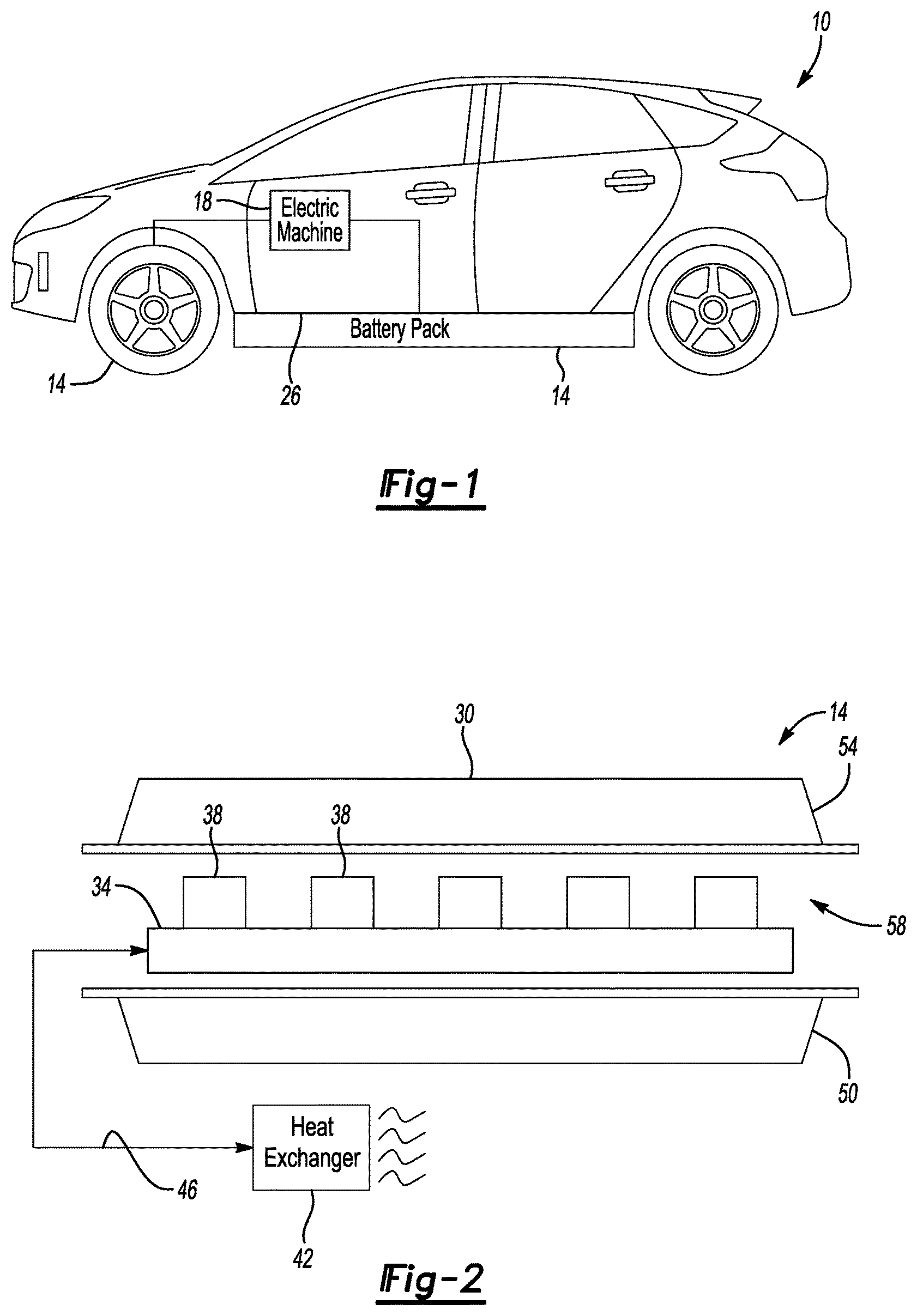 Patent US11772500 Figure 1 – Traction battery pack thermal management assembly