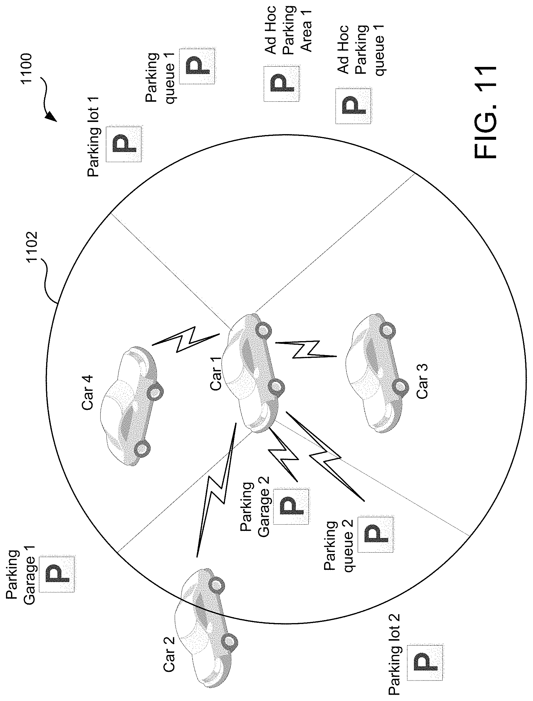 Patent US11772502 Figure 11 – Vehicles for driverless self-park