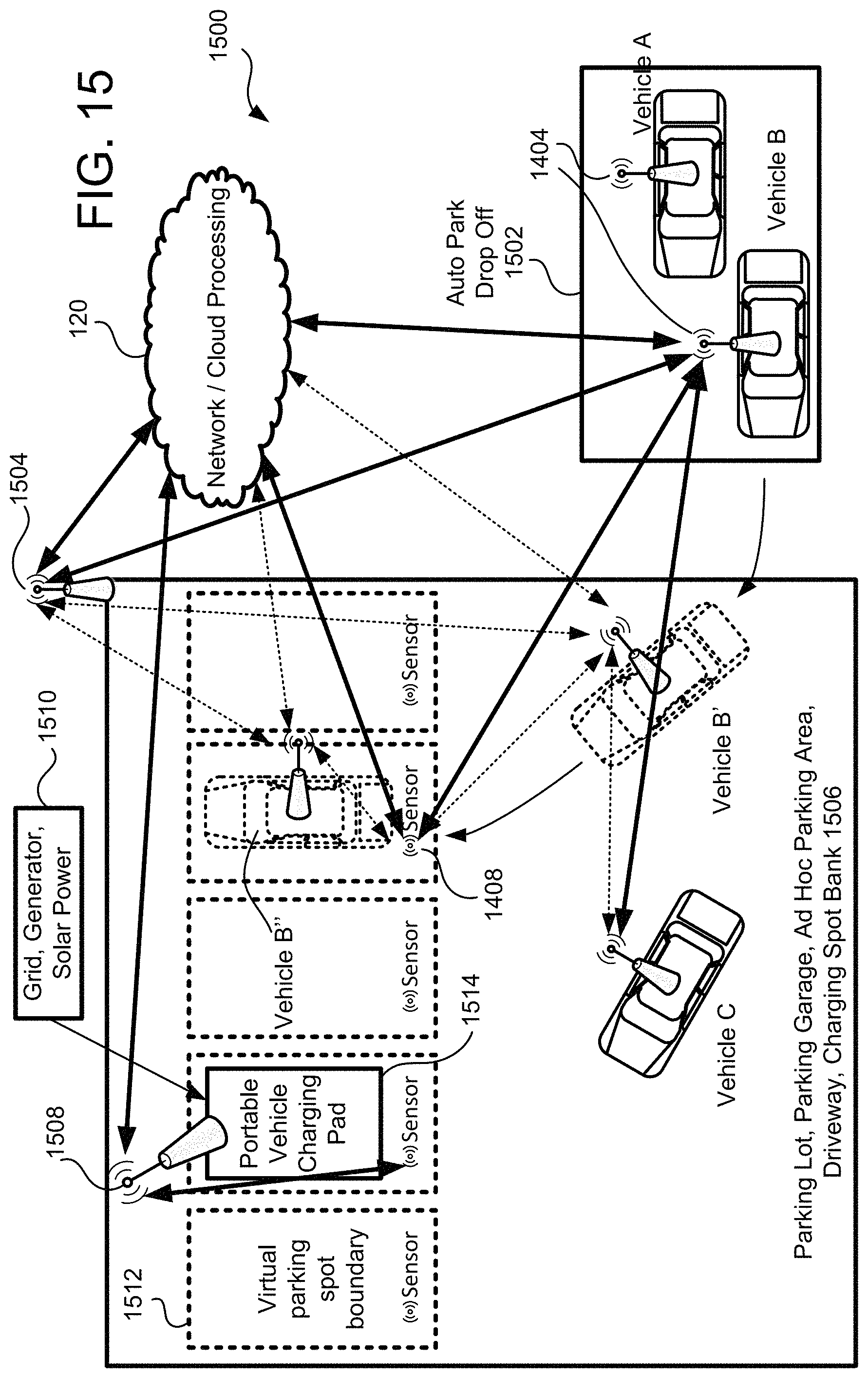 Patent US11772502 Figure 15 – Vehicles for driverless self-park