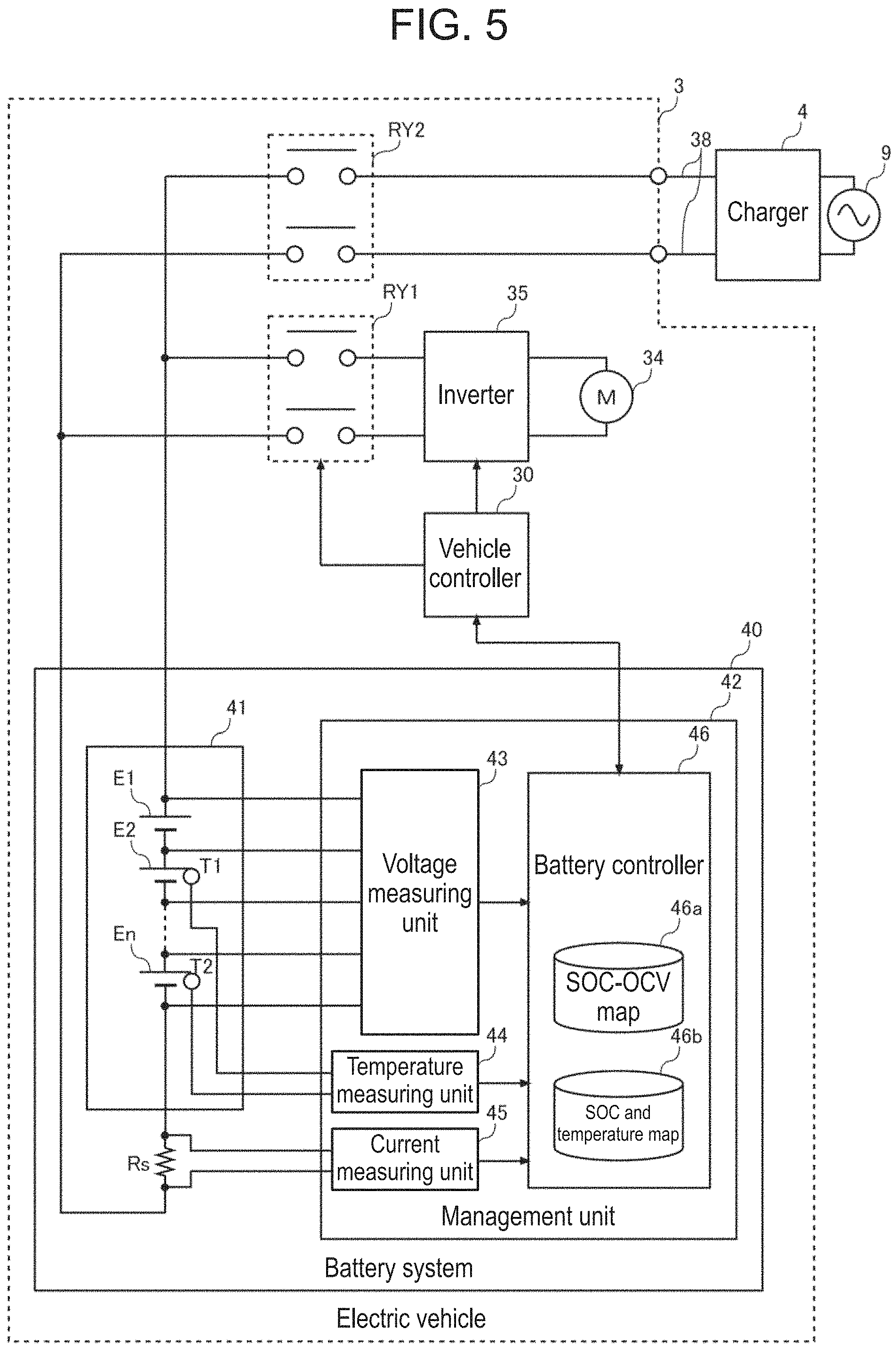 Patent US11772512 Figure 5 – Vehicle power supply system and vehicle dispatch system