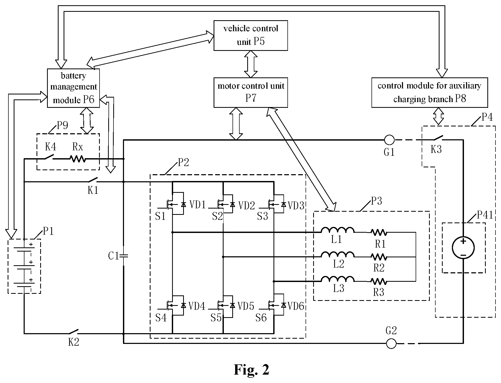 Patent US11772515 Figure 2 – Battery pack heating system and control method thereof