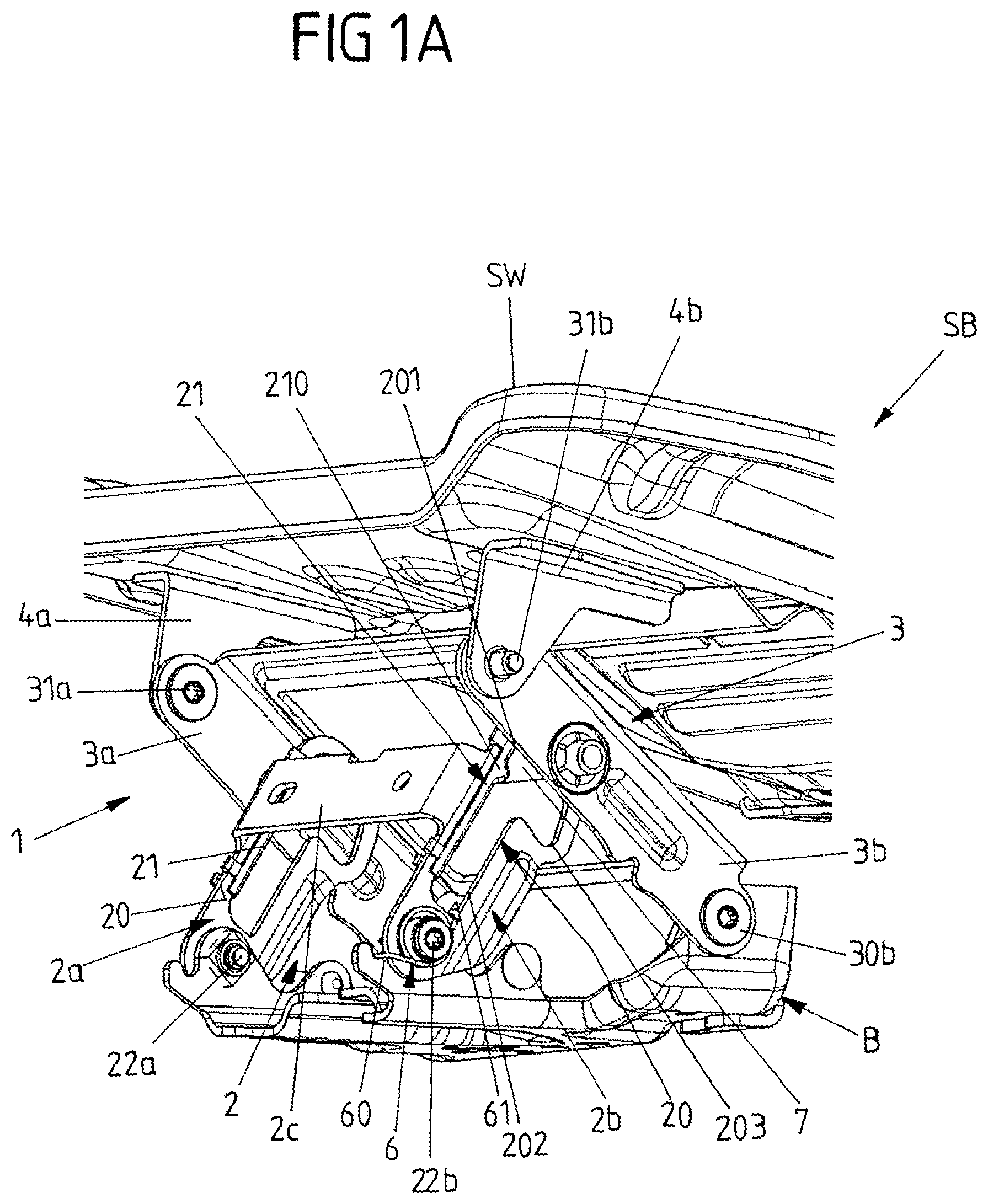 Patent US11772518 Figure 1 – Vehicle seat with blocking device for a lowerable seat part of the vehicle seat