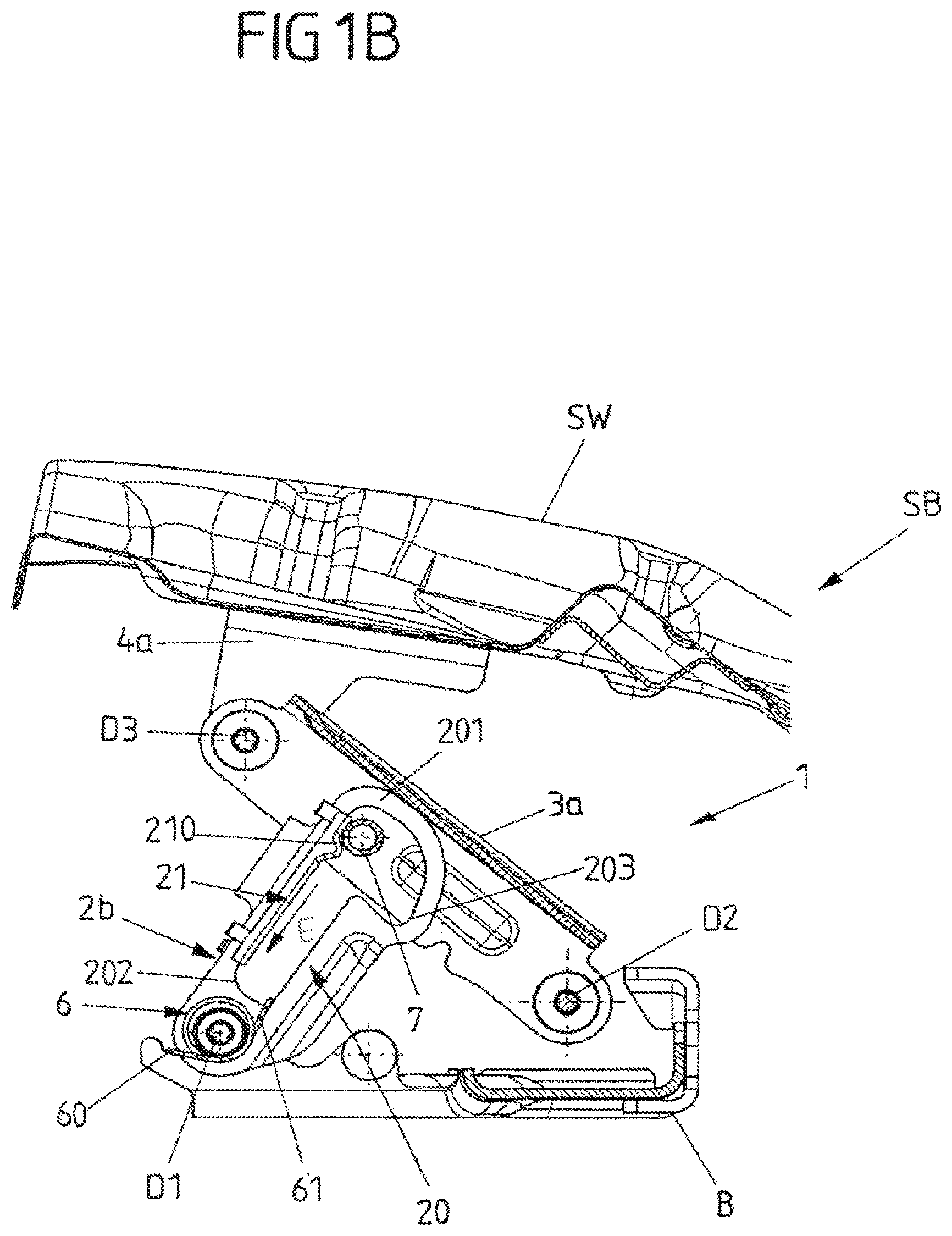 Patent US11772518 Figure 2 – Vehicle seat with blocking device for a lowerable seat part of the vehicle seat