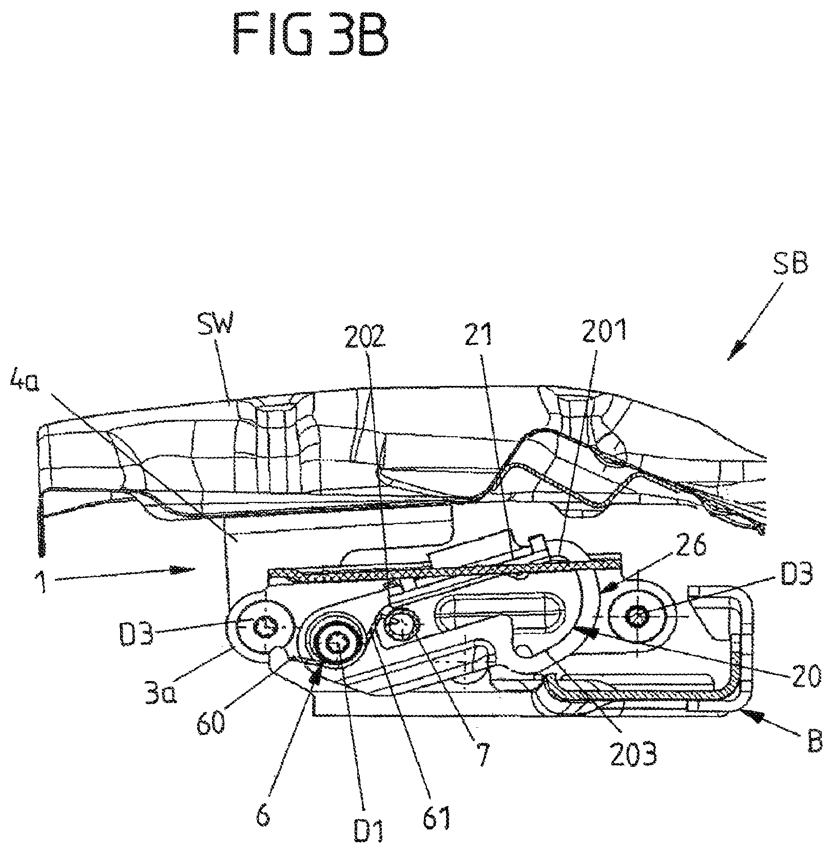 Patent US11772518 Figure 6 – Vehicle seat with blocking device for a lowerable seat part of the vehicle seat