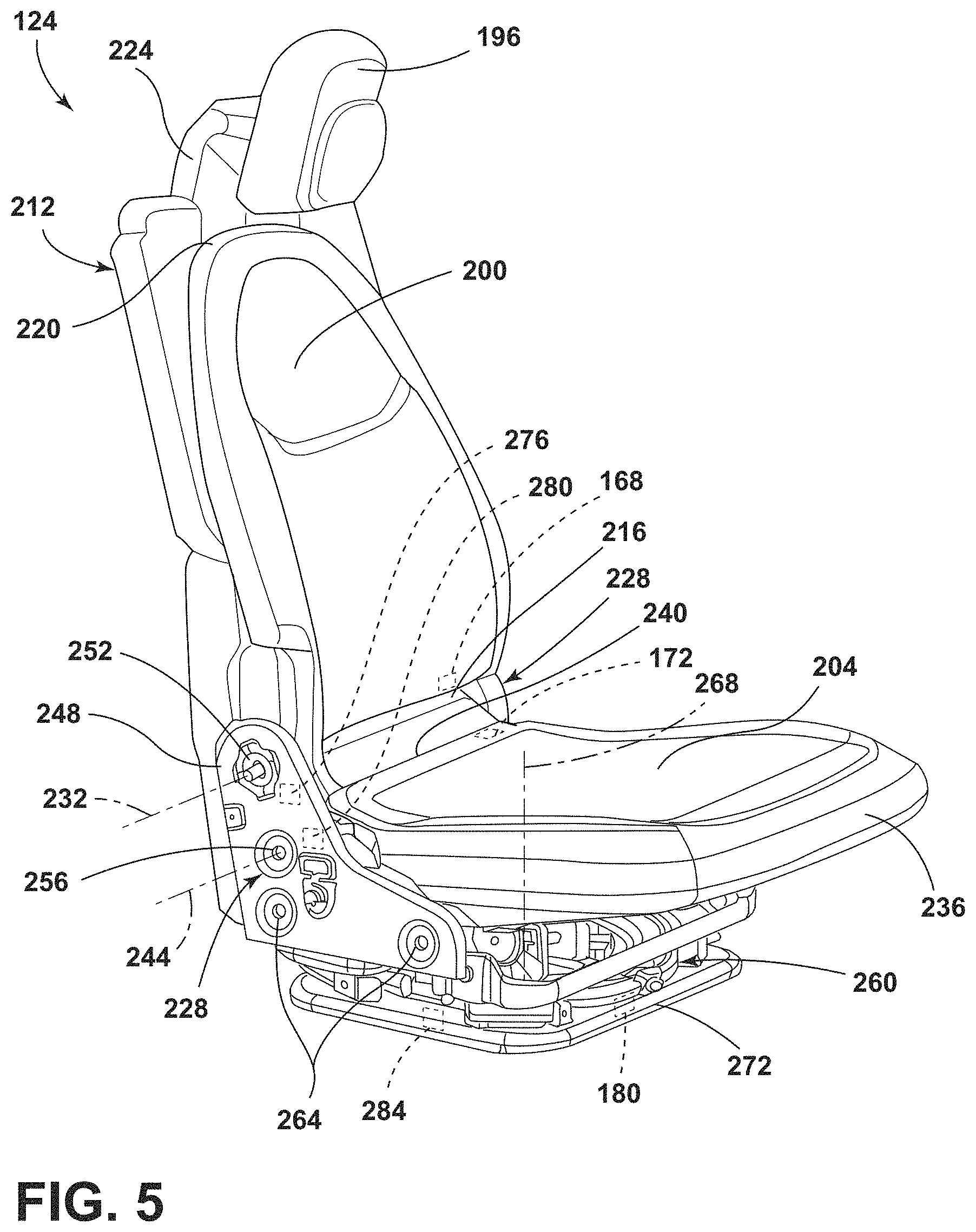 Patent US11772520 Figure 5 – Remote notification and adjustment of a passenger compartment arrangement