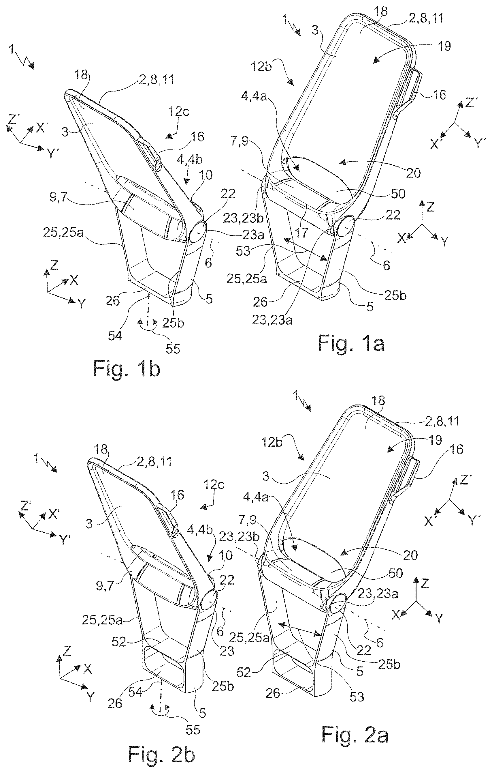 Patent US11772521 Figure 1 – Seat arrangement for a means of transport
