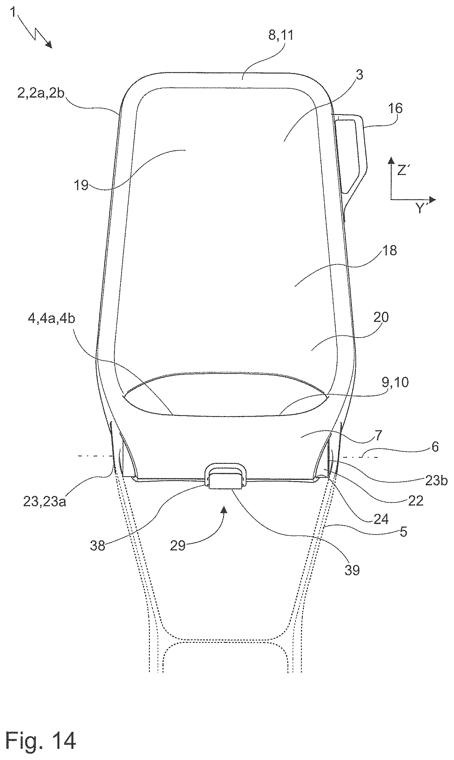Patent US11772521 Figure 13 – Seat arrangement for a means of transport