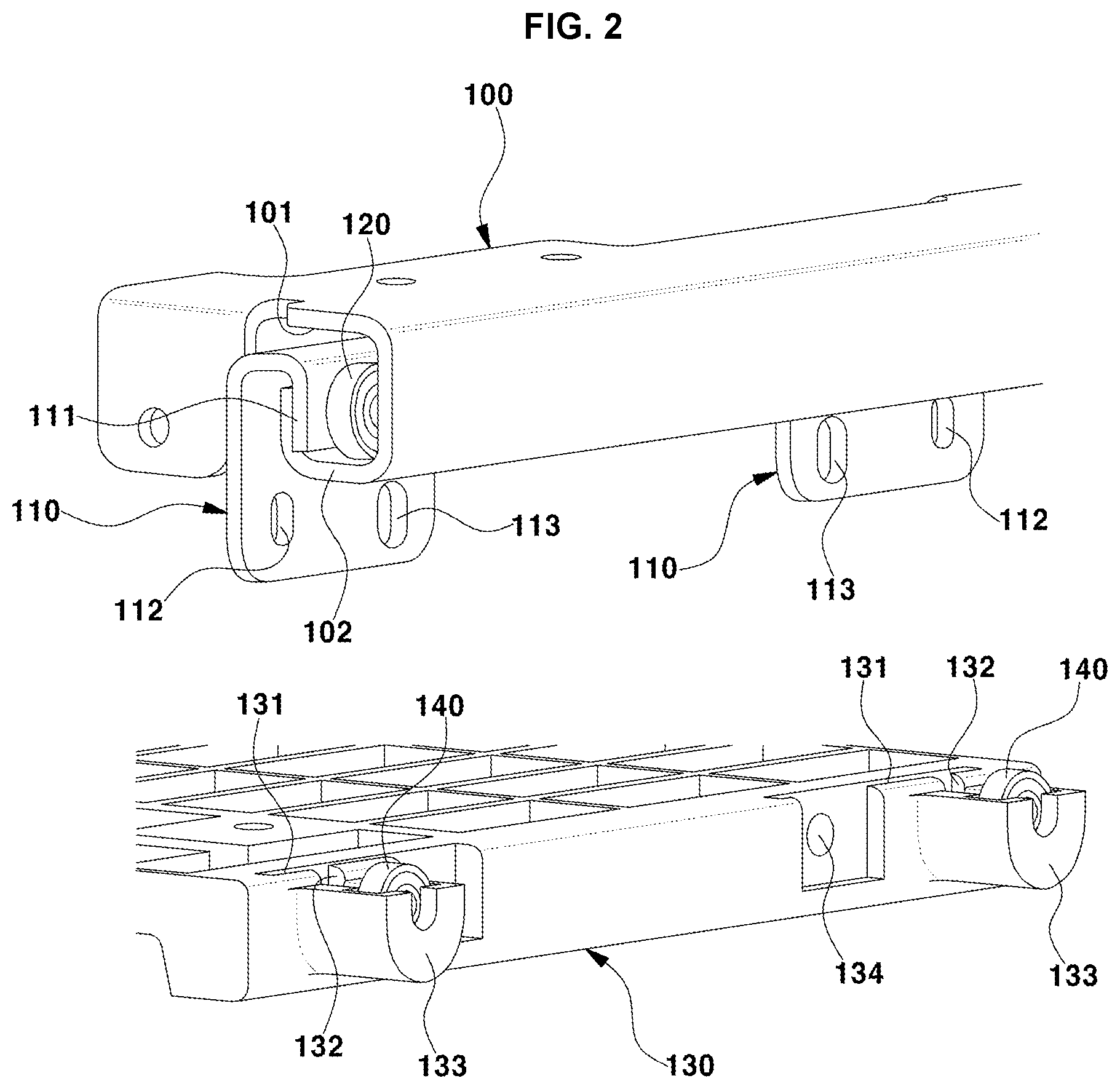 Patent US11772522 Figure 2 – Rail device for vehicle seat