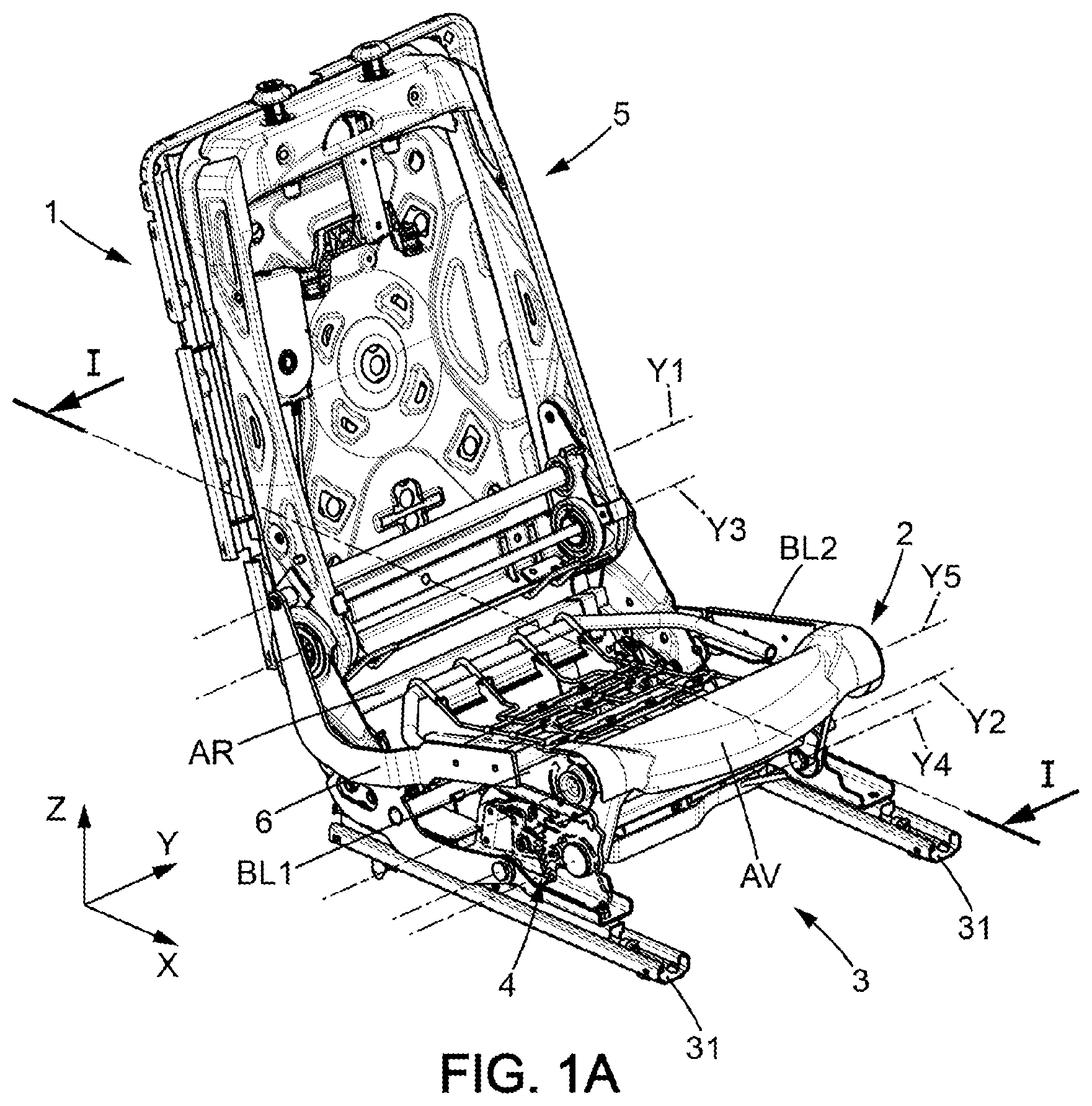 Patent US11772524 Figure 1 – Vehicle seat